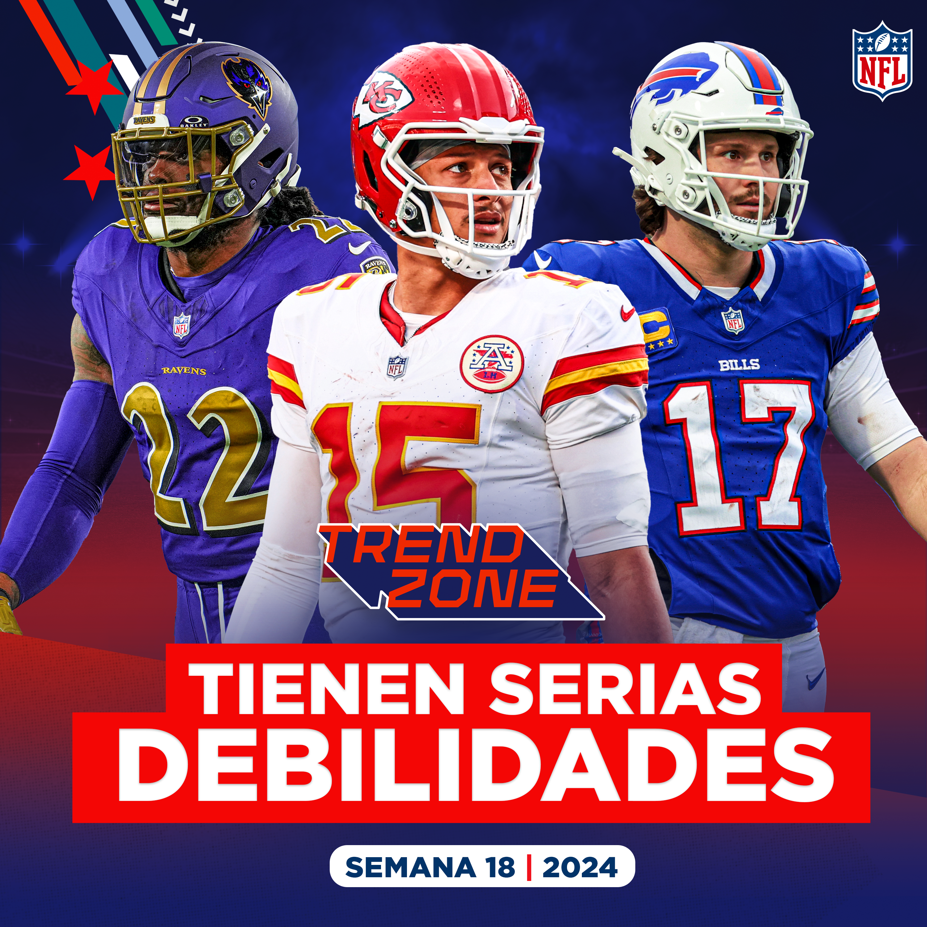 Imagen de DEBILIDADES de Chiefs, Bills y Ravens; Denver, Miami y Bengals, ÚLTIMO boleto; ¿Qué hará Pats con el pick 1?