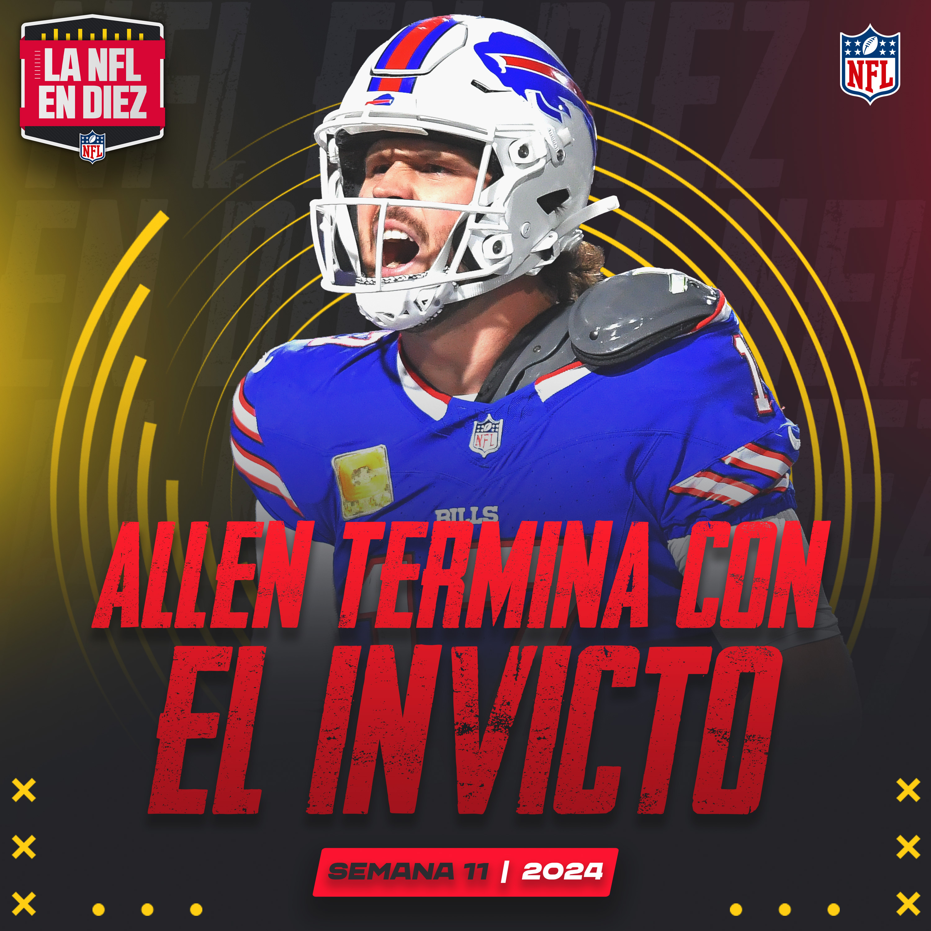 Imagen de Josh Allen acaba con el invicto de los Chiefs | Henry se topó contra la Cortina de Acero | Bo Nix jugando a gran nivel