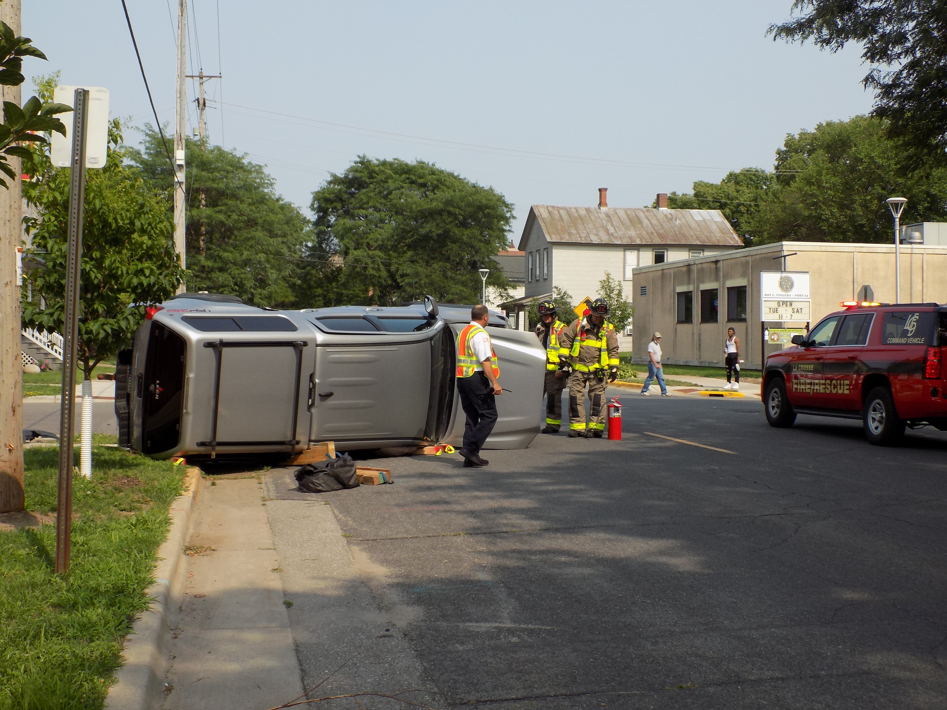 Mayor Reynolds describes rollover accident during fire truck dedication