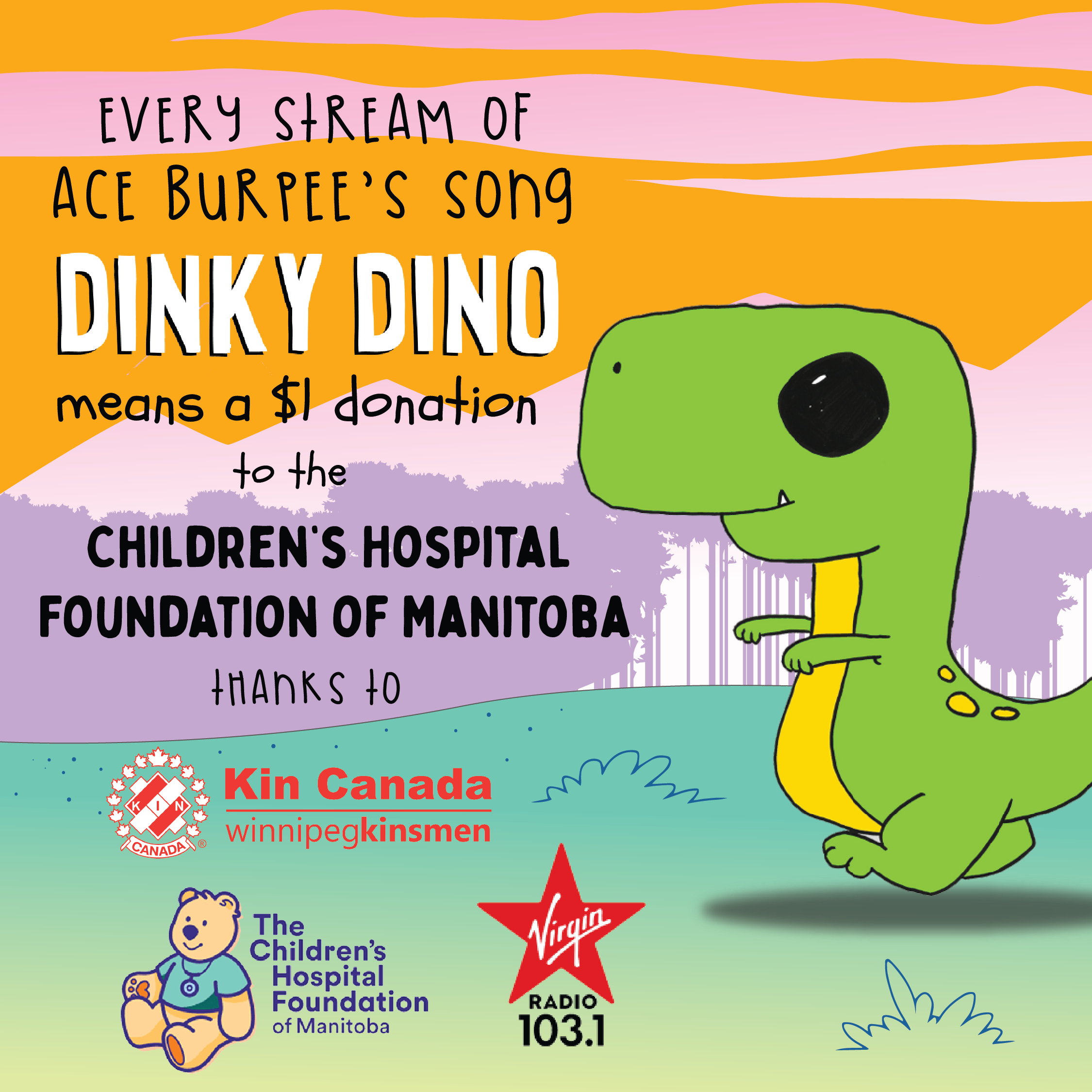 Dinky Dino - Stream to donate $1 to the Children's Hospital Foundation of Manitoba