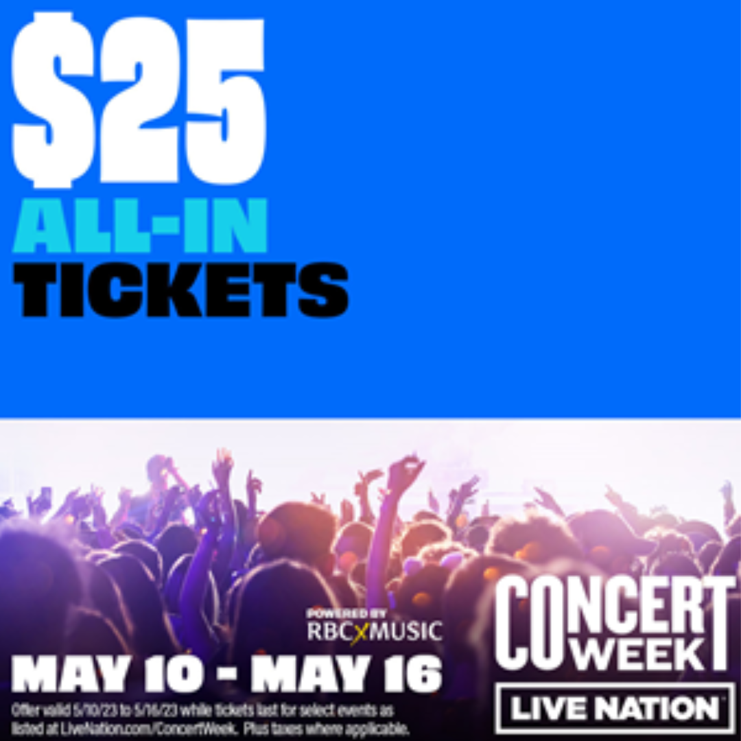 Live Nation's Concert Week Is ON! $25 Tickets To Some Of Your Fav Bands This Summer