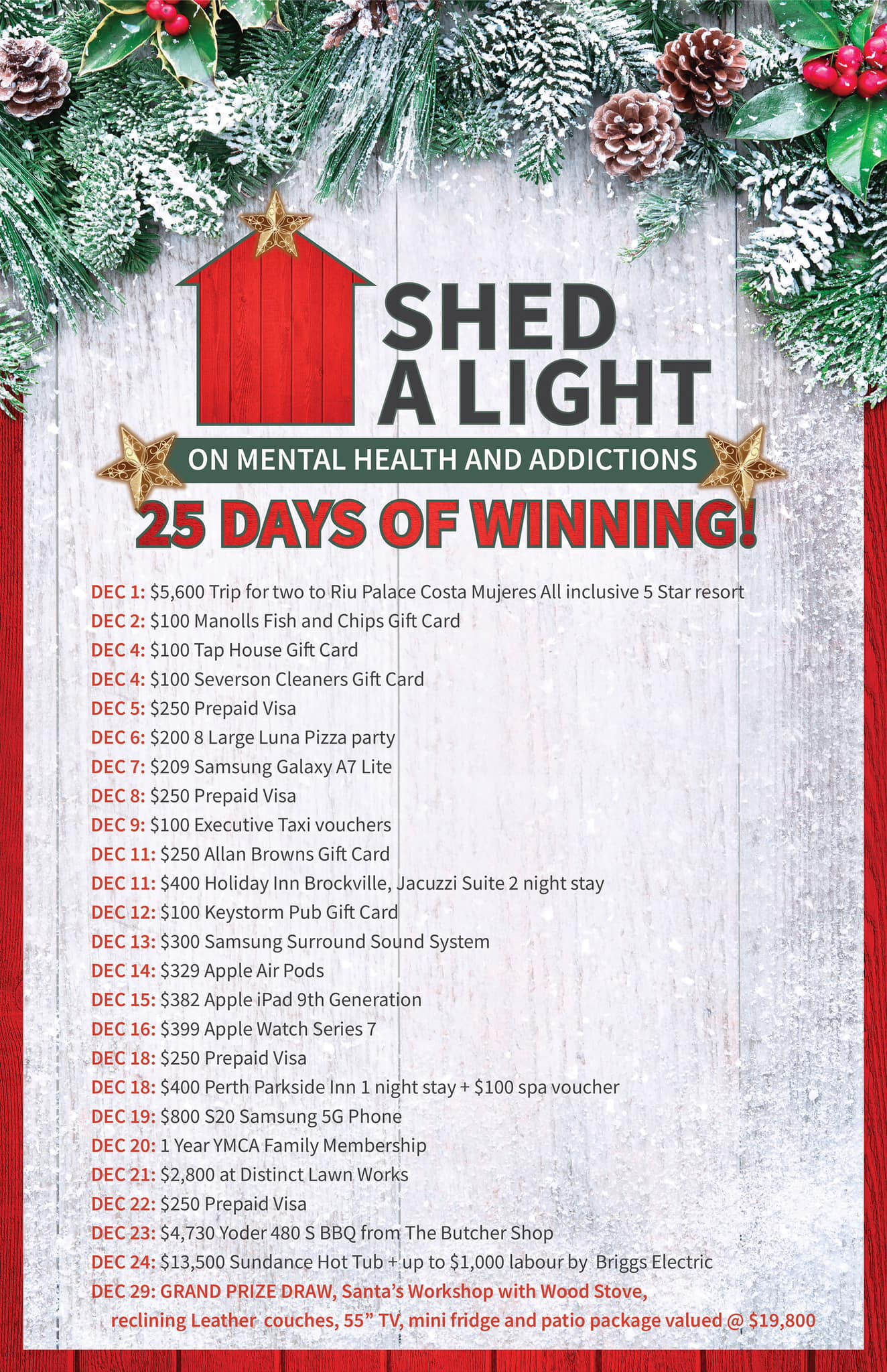 Shed a Light on Mental Health and addictions - Dec 1st winner