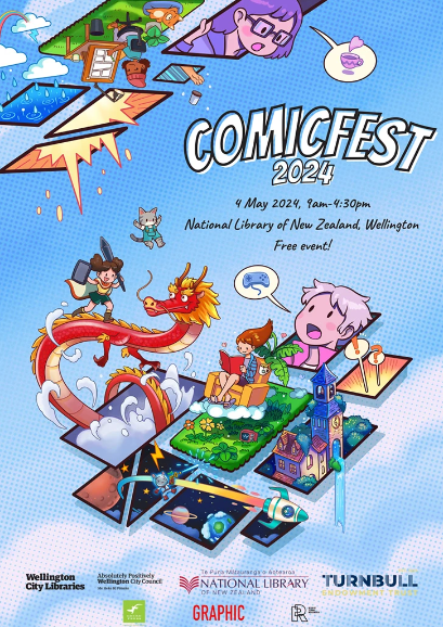 10 years of ComicFest NZ – May the 4th at the National Library of New Zealand, Wellington.