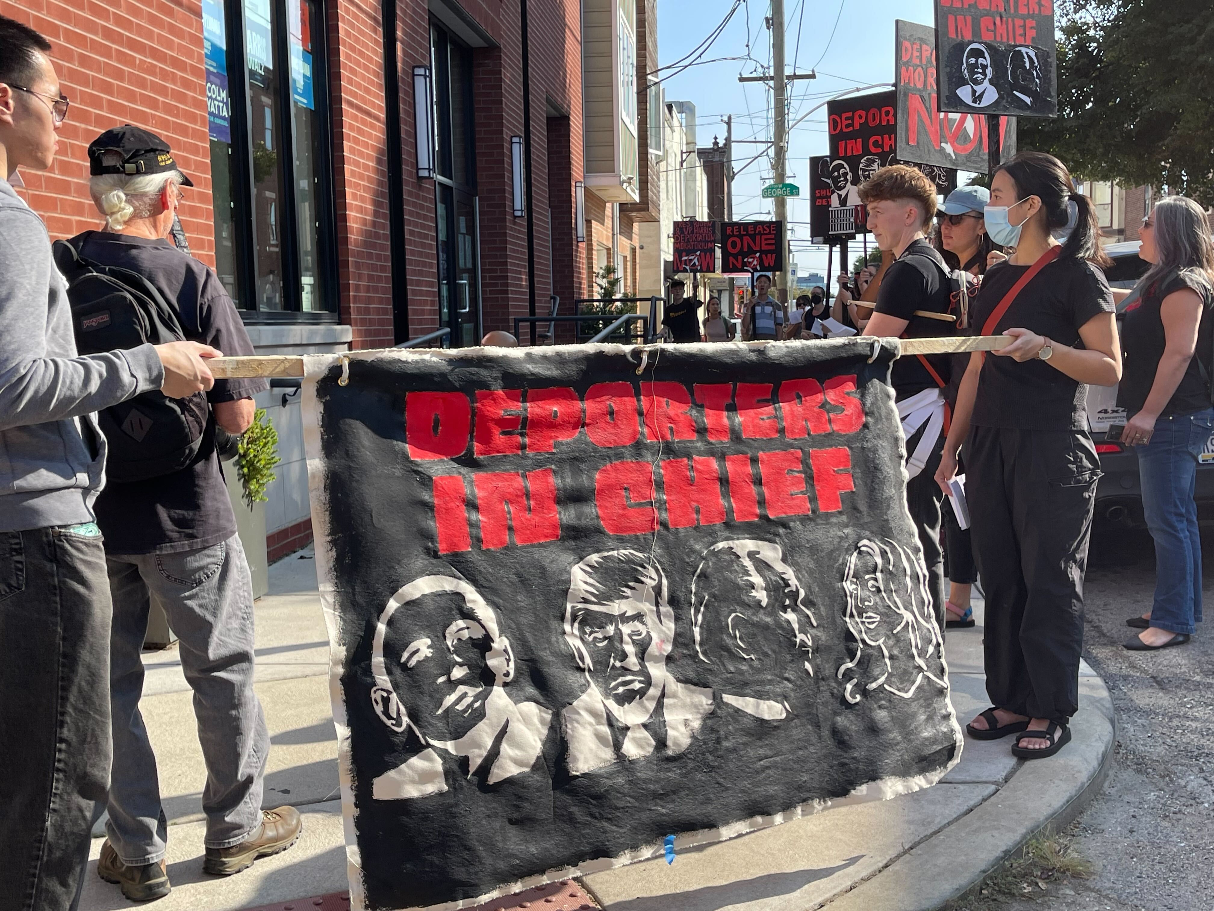 ‘Families are being separated’: Immigration advocates stage sit-in at Harris-Walz campaign office in Brewerytown on eve of Philly debate