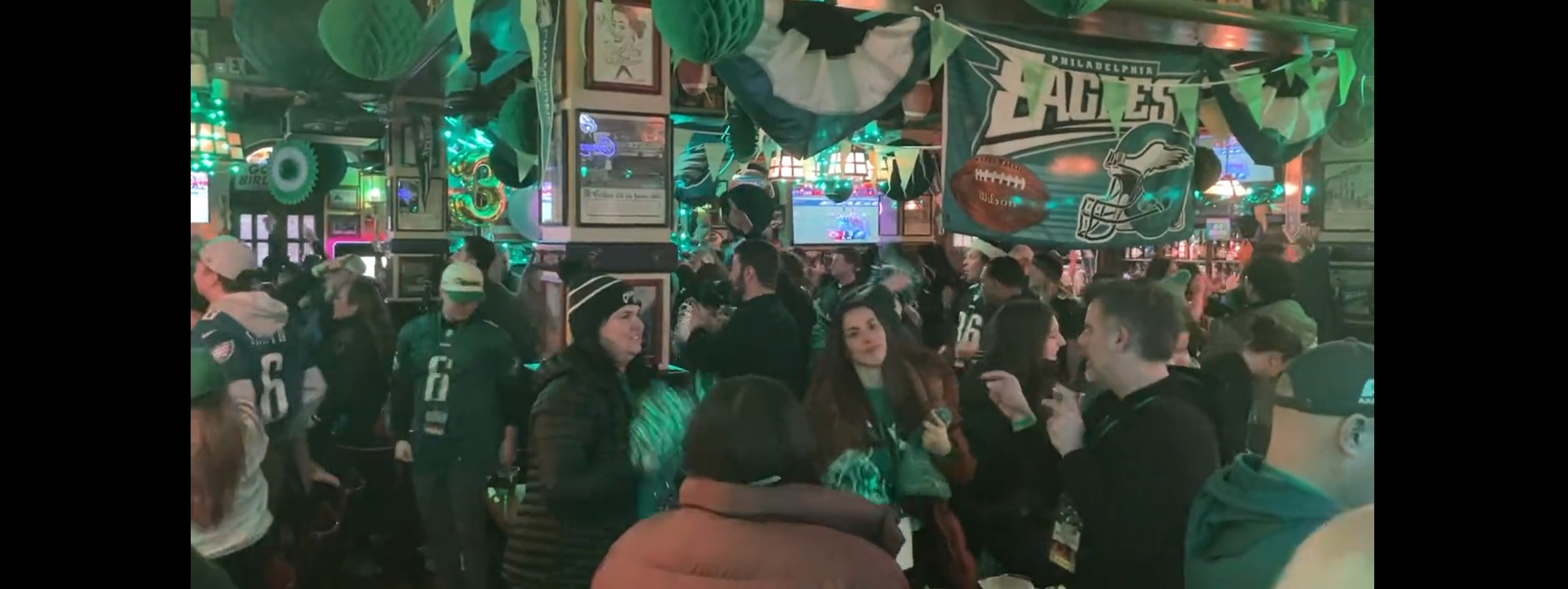 It's all Eagles green at McGillin's Olde Ale House for the Super Bowl