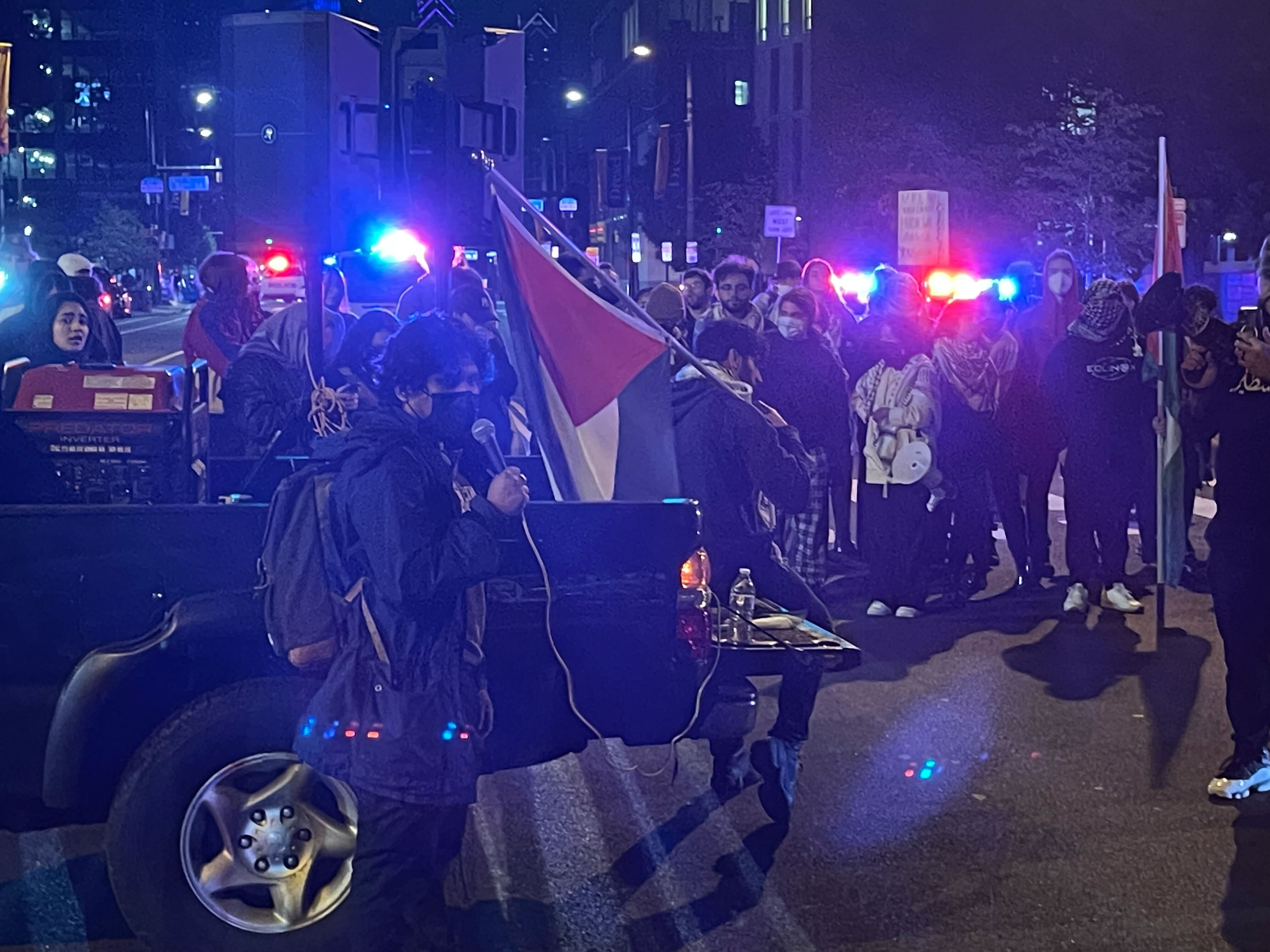 Pro-Palestinian protesters march through University City hours after Penn encampment arrests, dismantlement