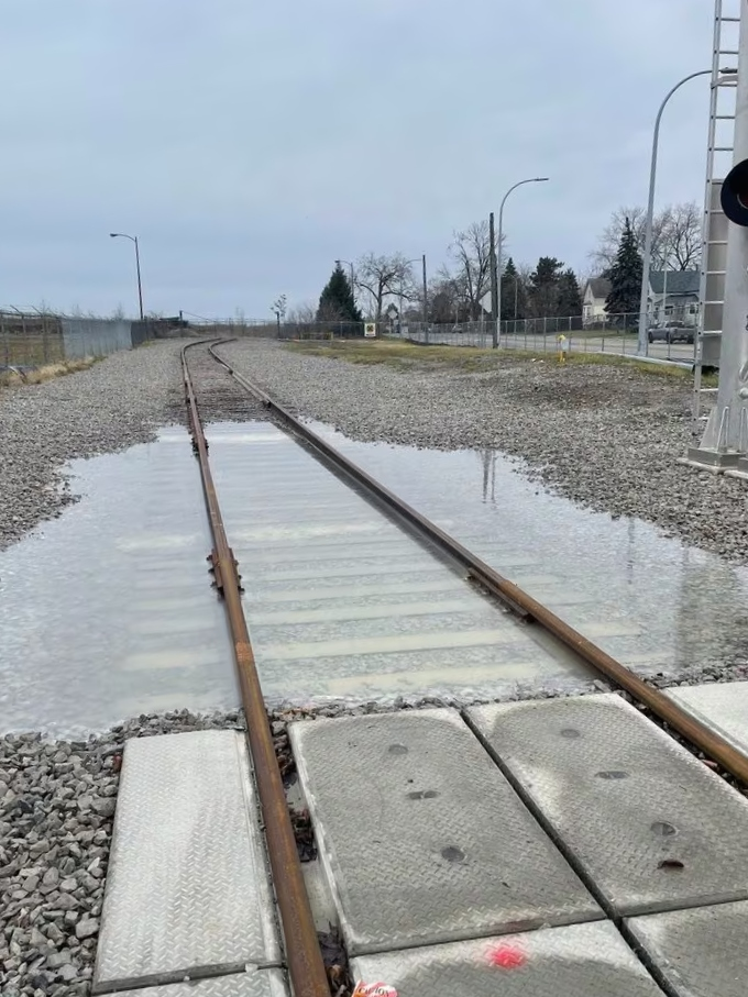 Pool of 'corrosive milky liquid' that may cause chemical burns discovered around Downriver railroad tracks at former steel site