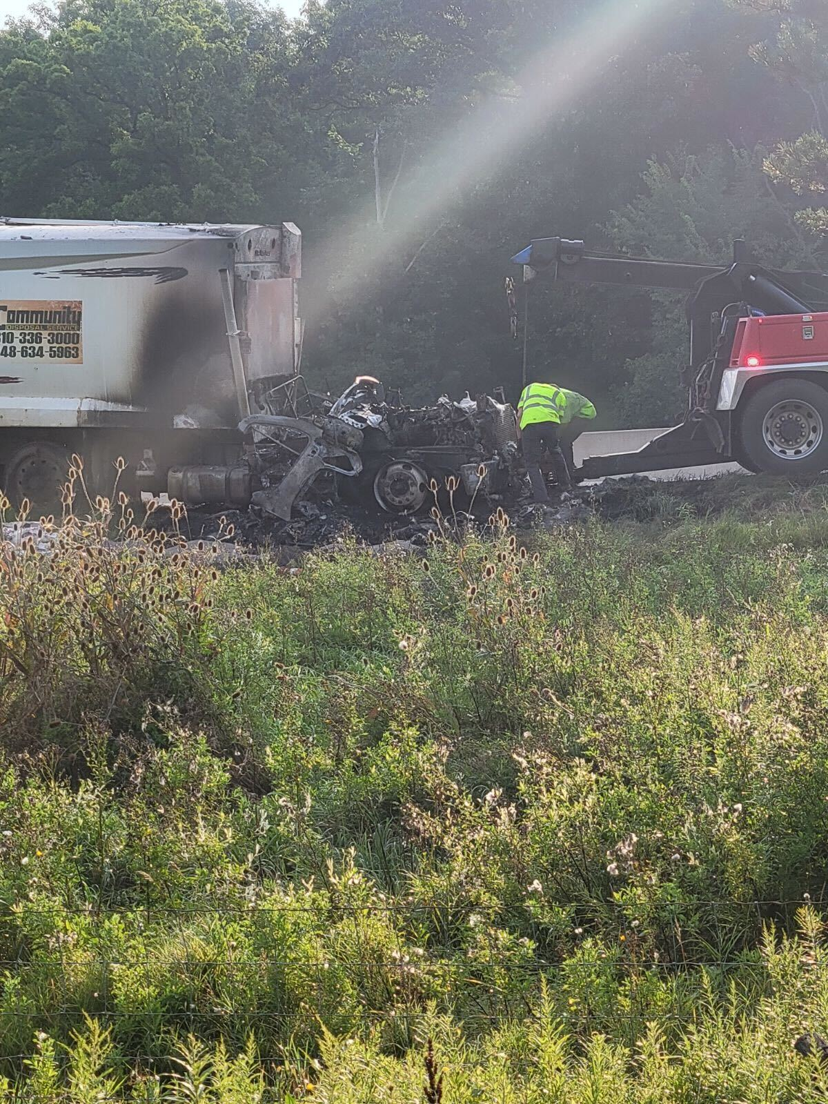 Garbage truck explodes on southbound I-75