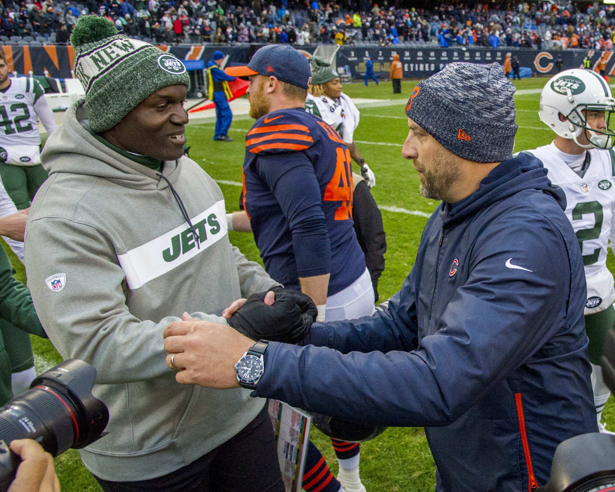 Bears Coach Matt Nagy Reviews Win Over Jets, Long's Injury