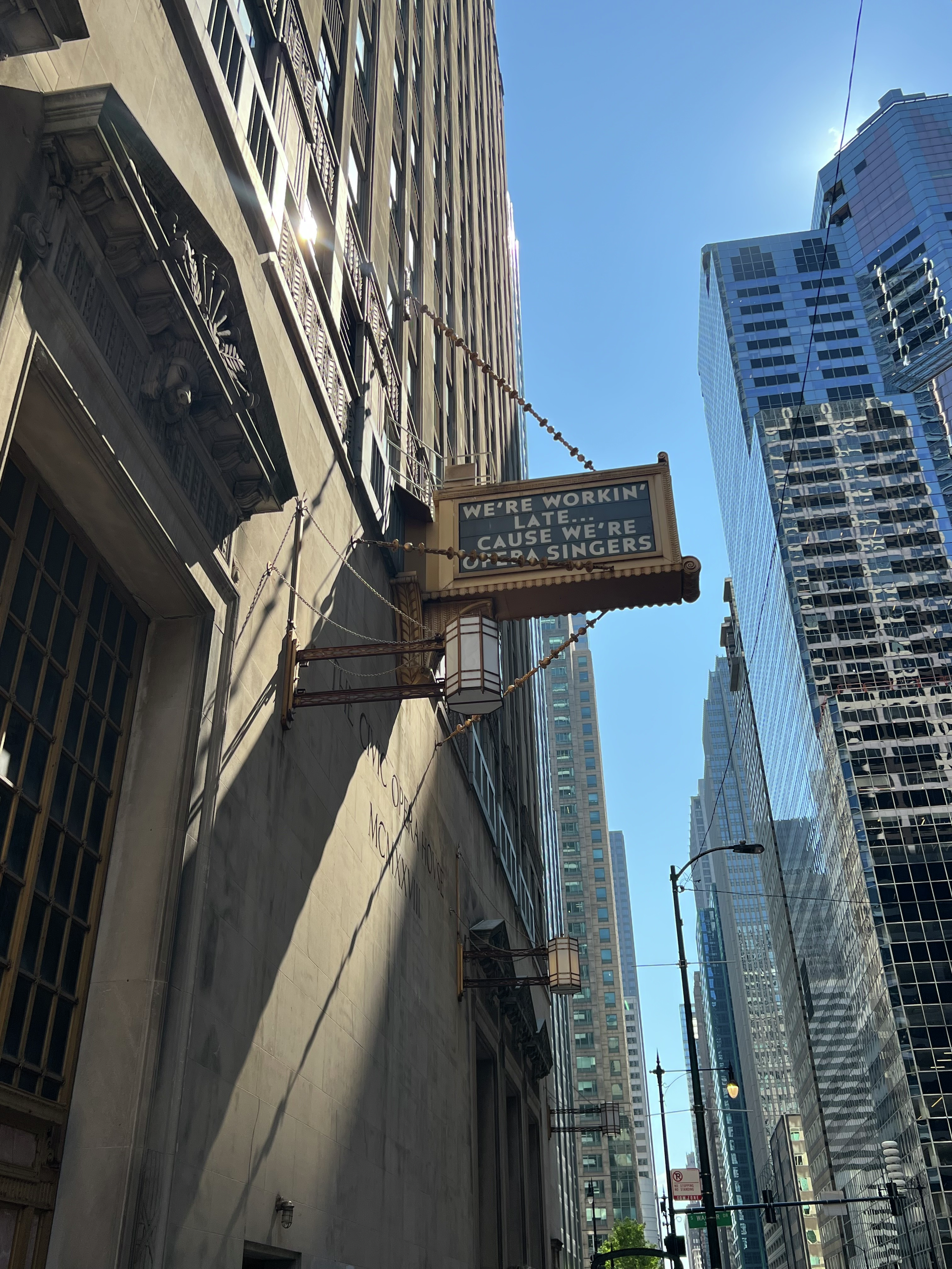 Lyric Opera was ‘working late’ on their new marquee messages