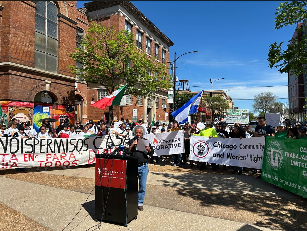 May Day rally draws hundreds to Pilsen to demand work permits for immigrants