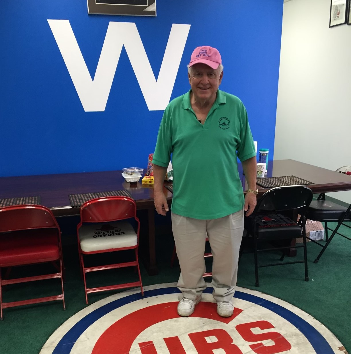 The 'Pink Hat Guy,' a staple at Cubs games, gives the story behind the cap