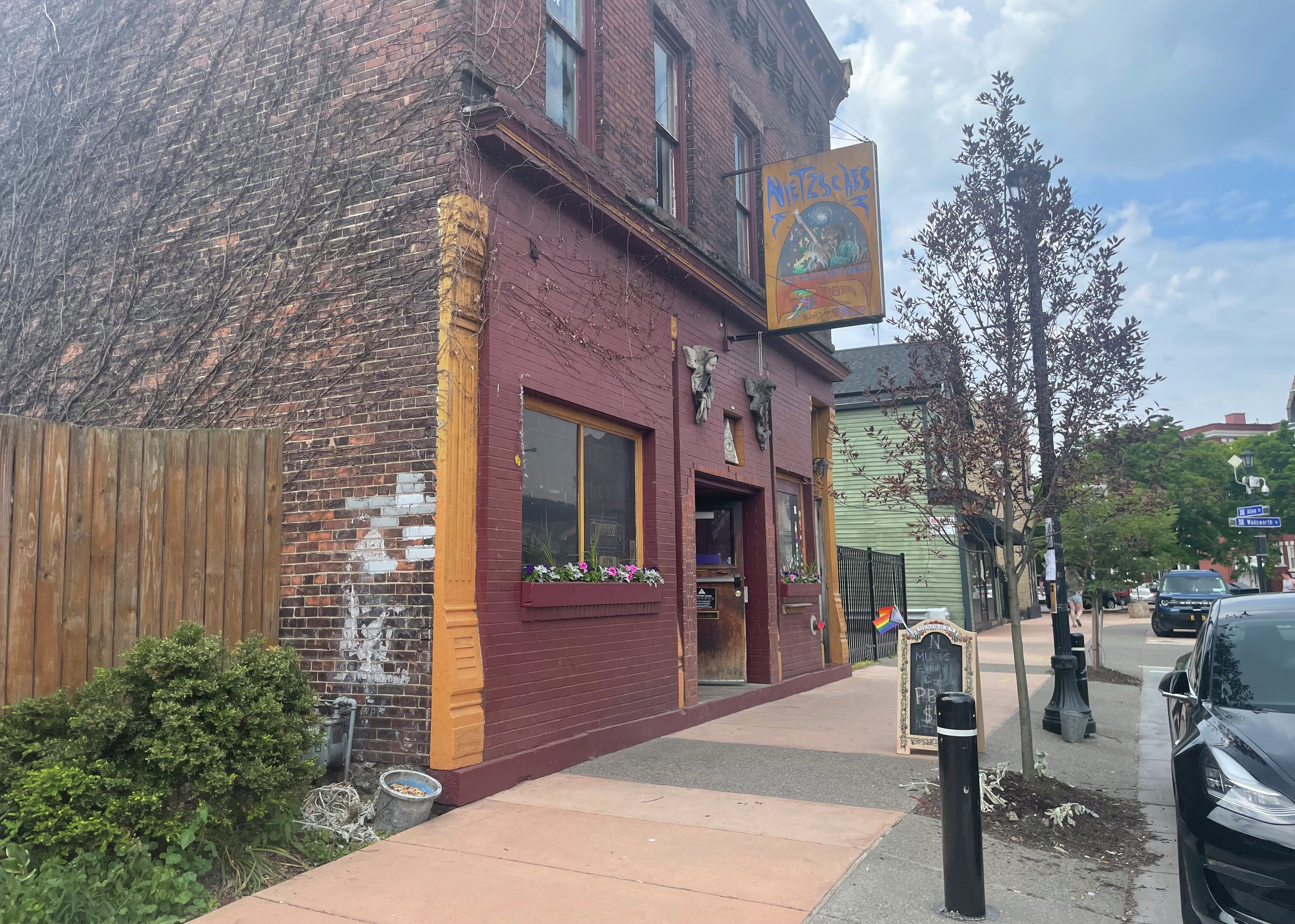 Owner at Nietzsche's bar on Allen Street, Dana Scott on opening early in honor of The Old Pink in Buffalo's Allentown neighborhood
