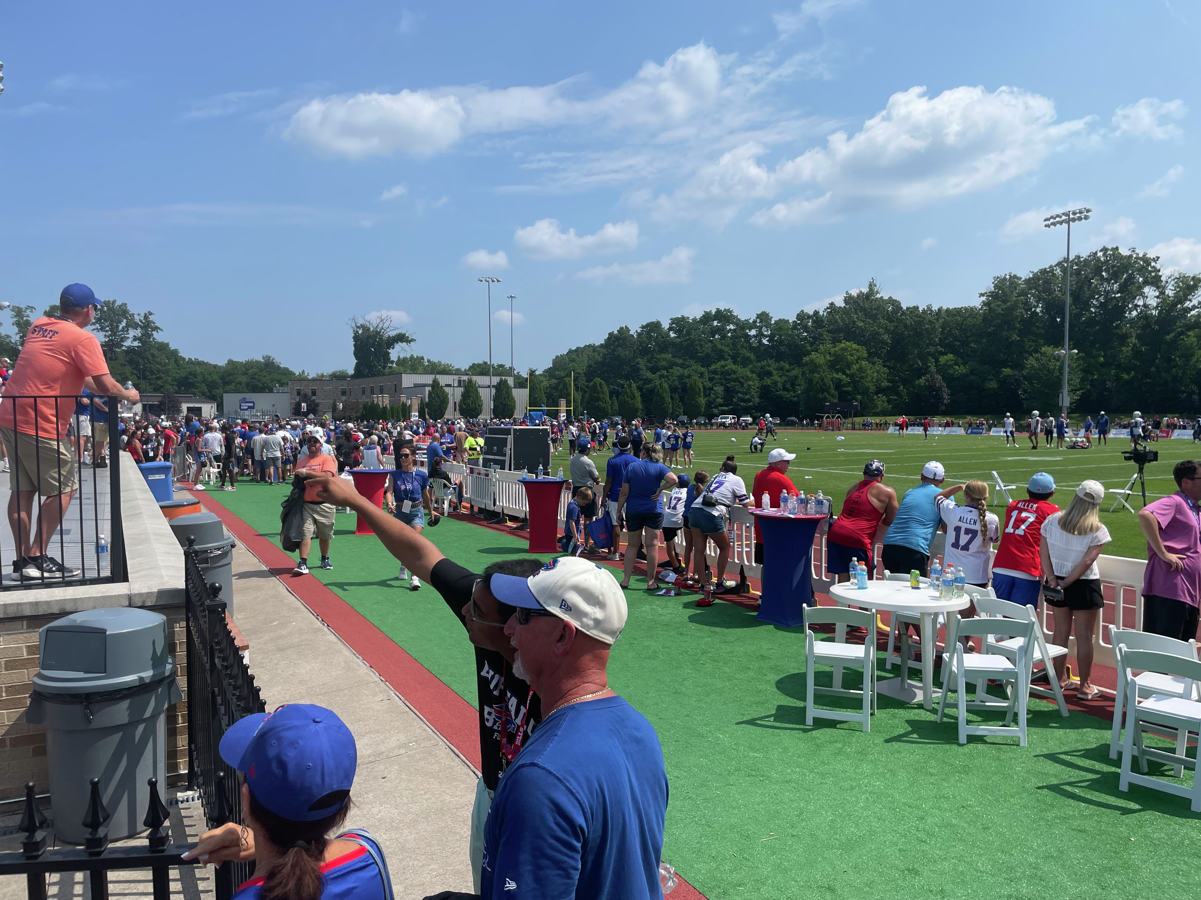 Bills fan Rick in Rochester taking in training camp at St. John Fisher University in Rochester