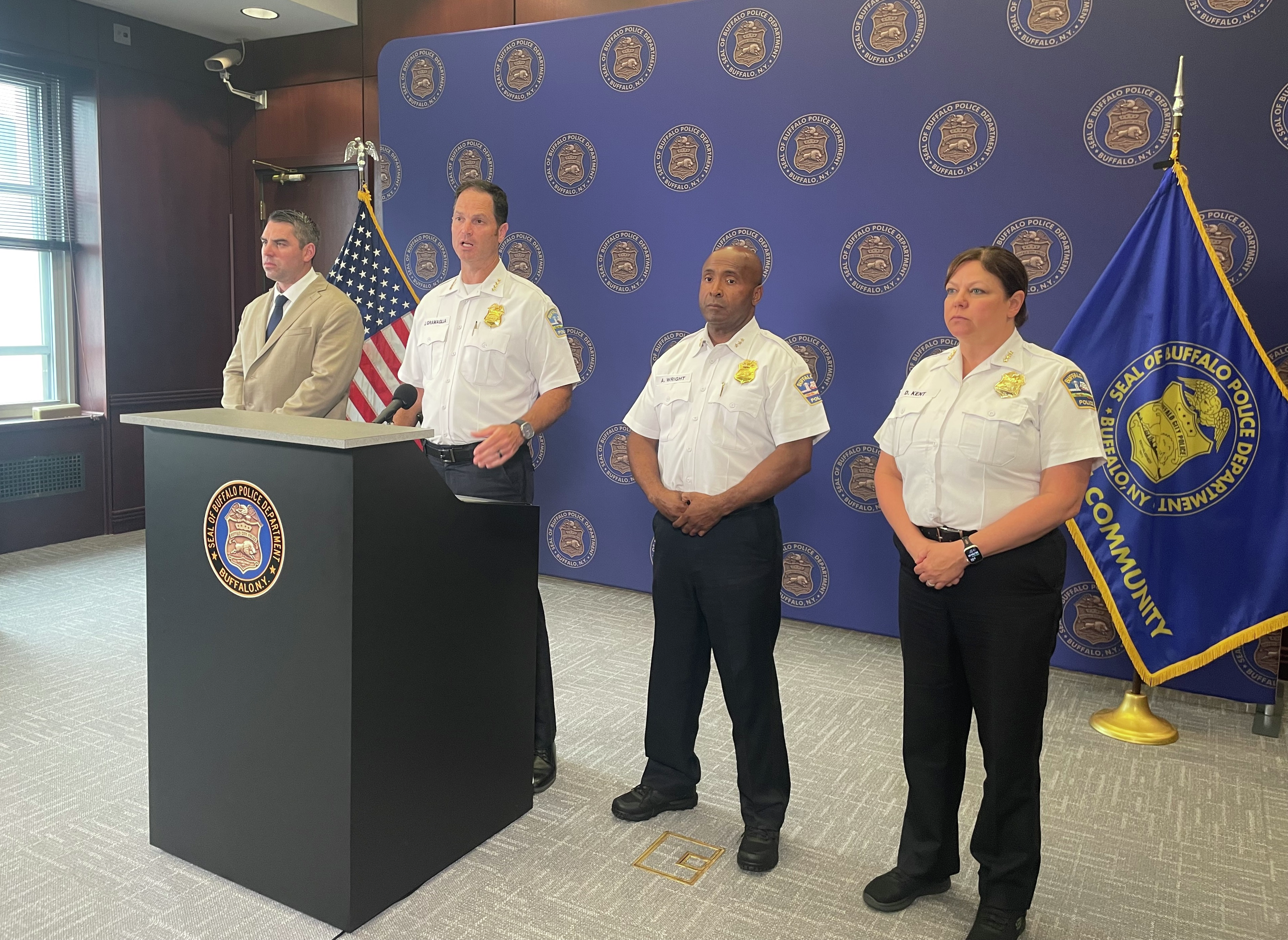 Buffalo Police press briefing on the release of body cam footage into the officer-involved shooting early Wednesday morning on Kensington Avenue