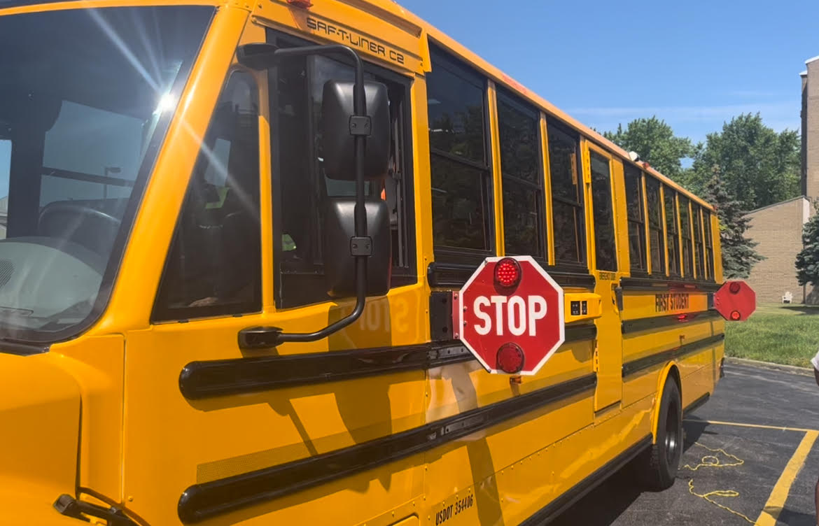 Buffalo city and school officials announce BusPatrol project to install cameras on school bus stop sign arms