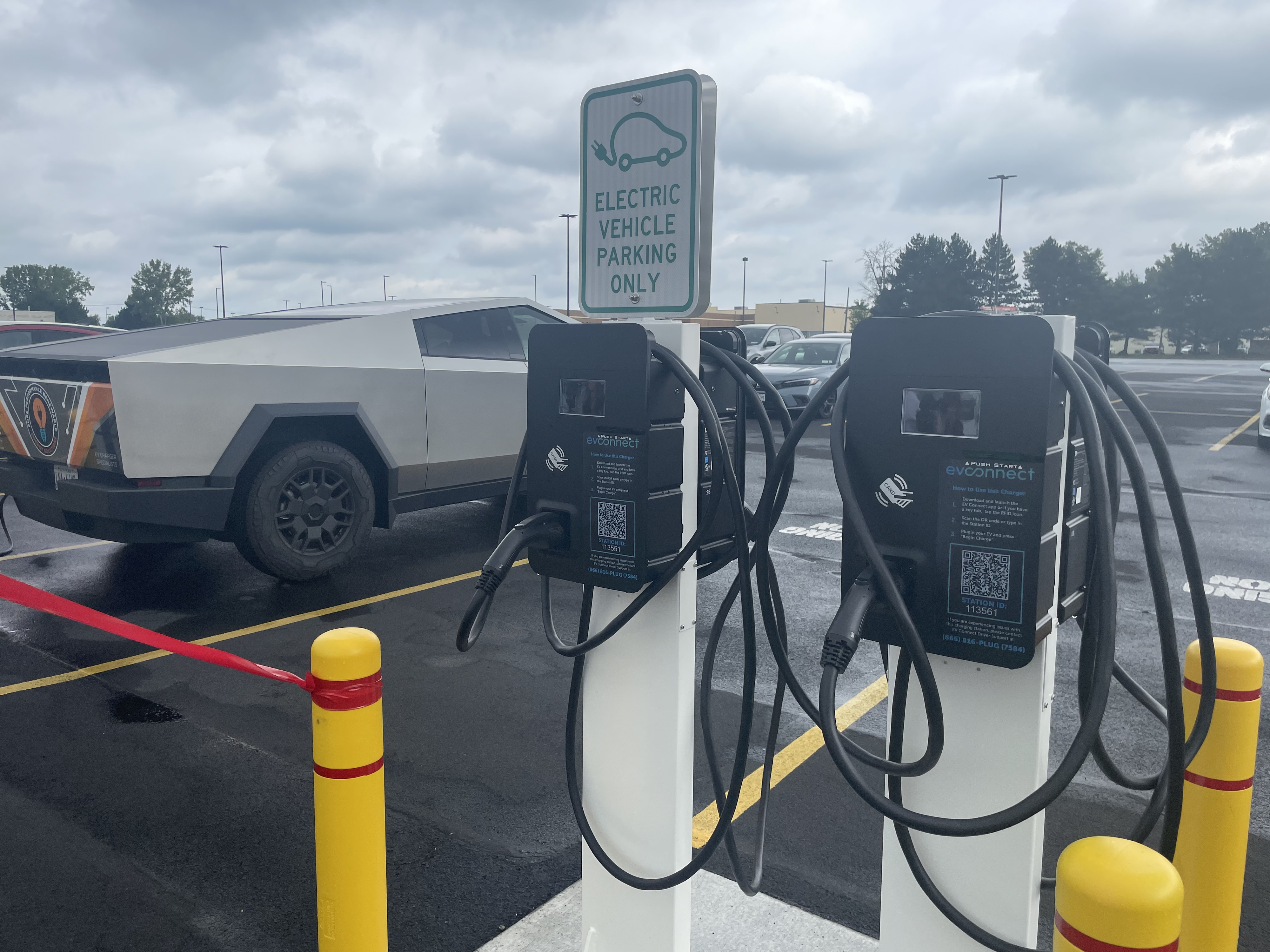 Batavia Downs unveils a dozen new EV charging ports for cars in their parking lot in Batavia