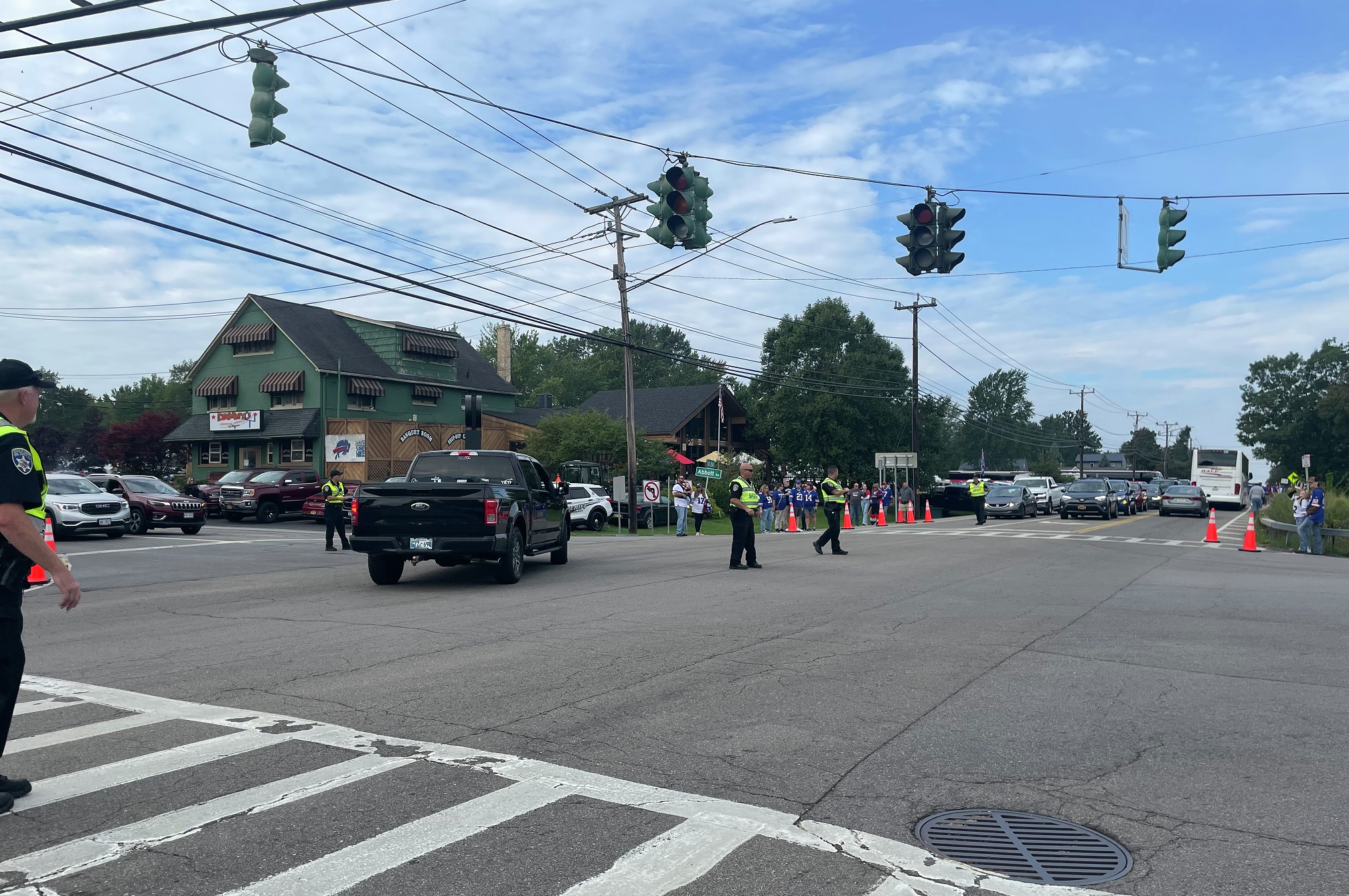 Erie County Sheriff's Lt. Jeremy Lehning on traffic ahead of Saturday's preseason finale for the Bills against the Panthers in Orchard Park