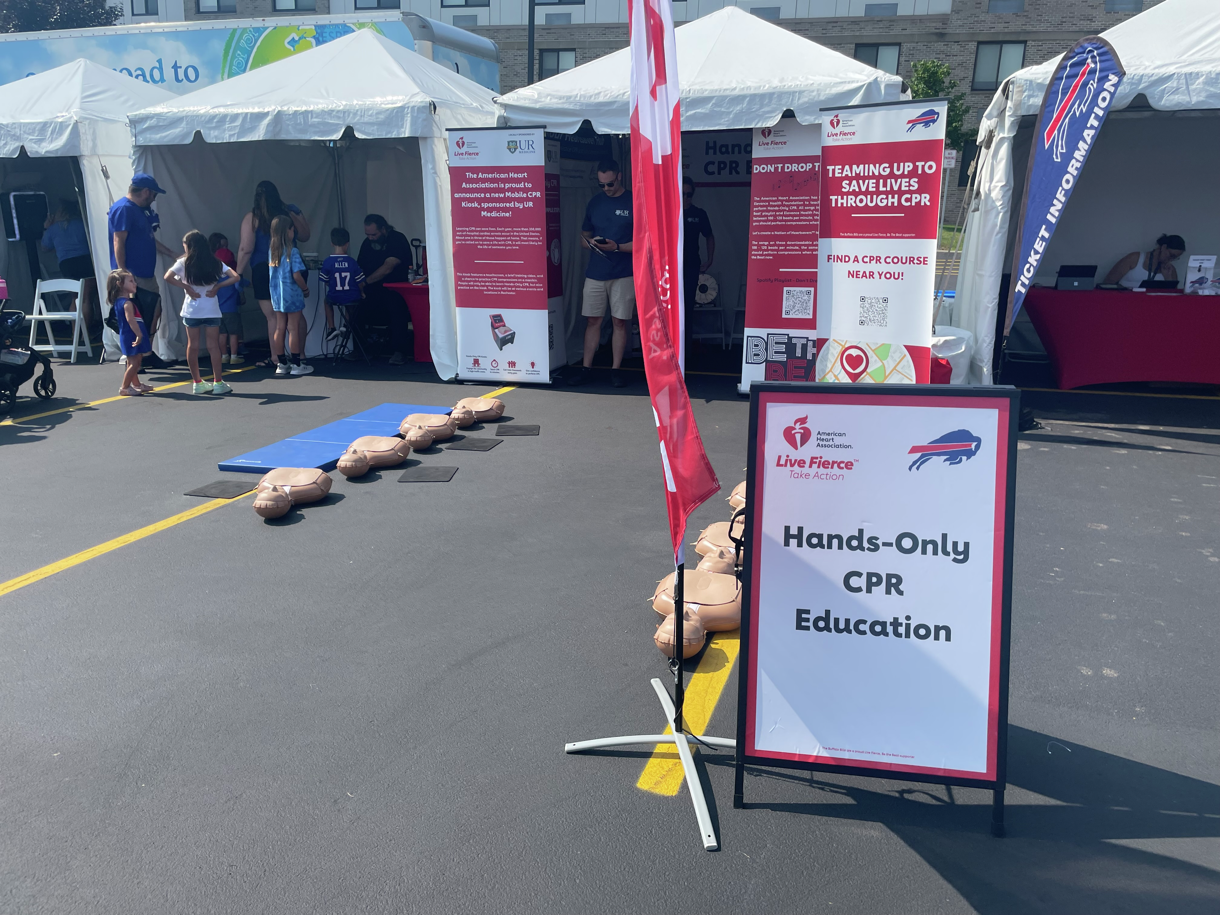 Executive director for the American Heart Association for Rochester-Buffalo, Megan Vargulick at Bills training camp for a second-straight year at St. John Fisher