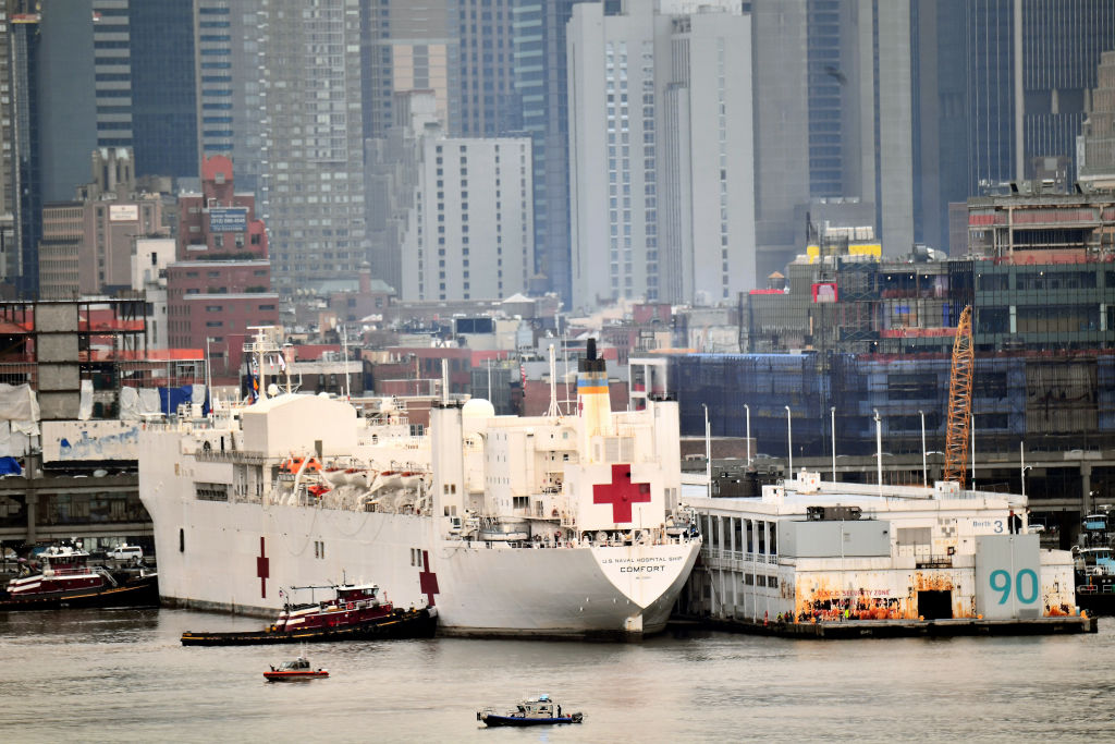 A Message of Gratitude Flew Past the USNS Comfort