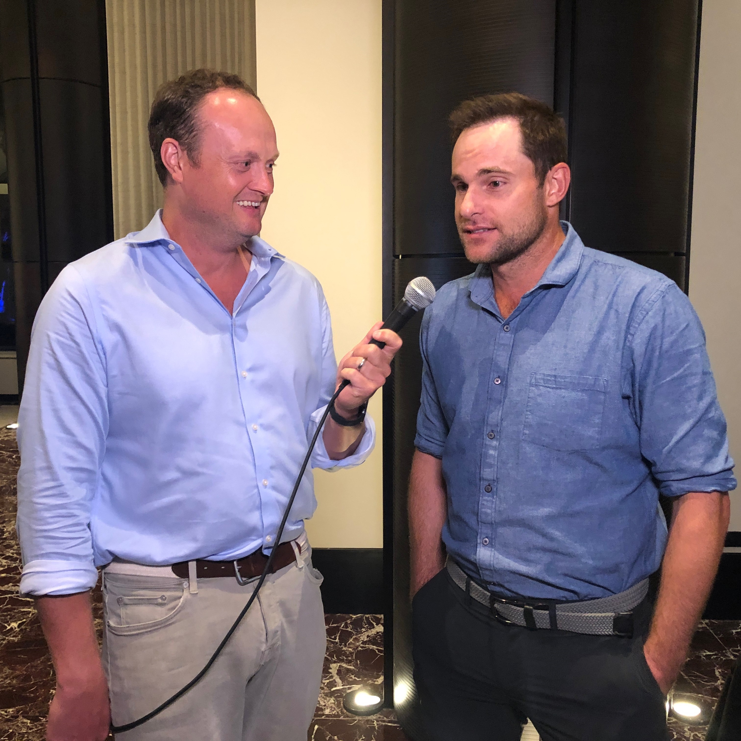 Andy Roddick Talks U.S. Open with Brad Blanks at the IHG's Legends, Unmatched Party