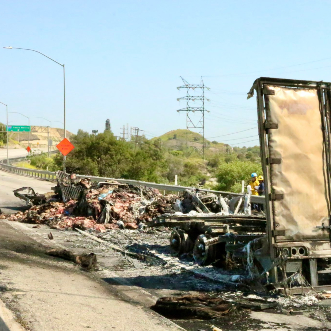 Fiery big rig crash on I-5 backs up traffic for miles