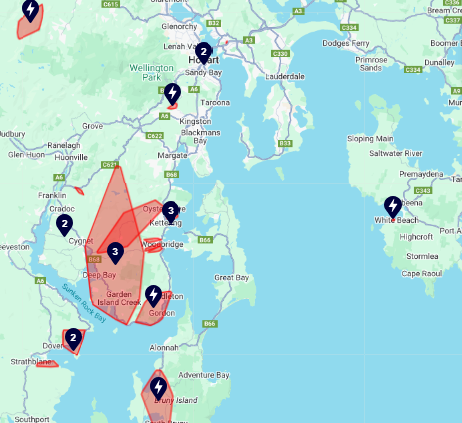 Around three thousand homes remain without power in states south