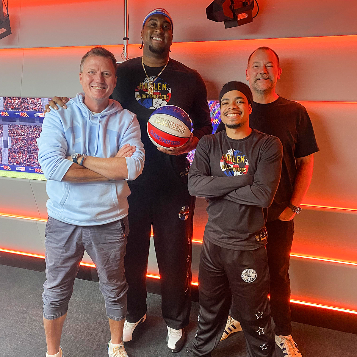 Harlem Globetrotters Wham Middleton and Hot Rod De La Rosa Teach JB and Lehmo To Spin A Basketball On Their Finger