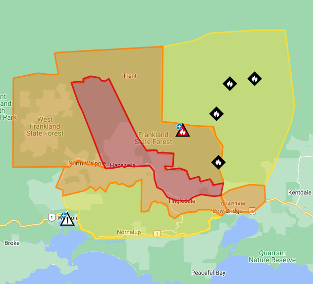 Evacuation centre opened in Walpole as fire fighters continue to battle bushfire emergency