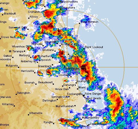 Severe storms in Queensland with huge hail