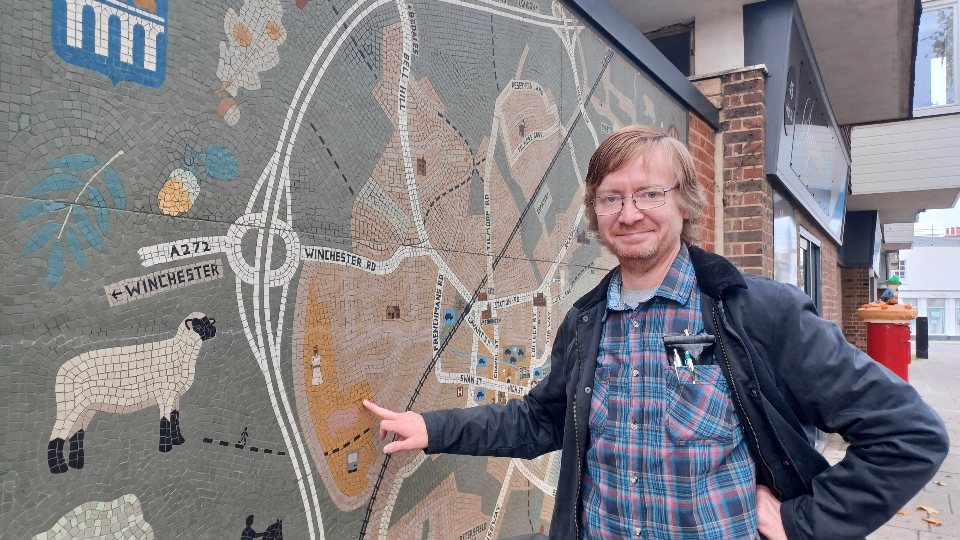 A corner of Petersfield obliterated from town centre mosaic - local residents are not map happy