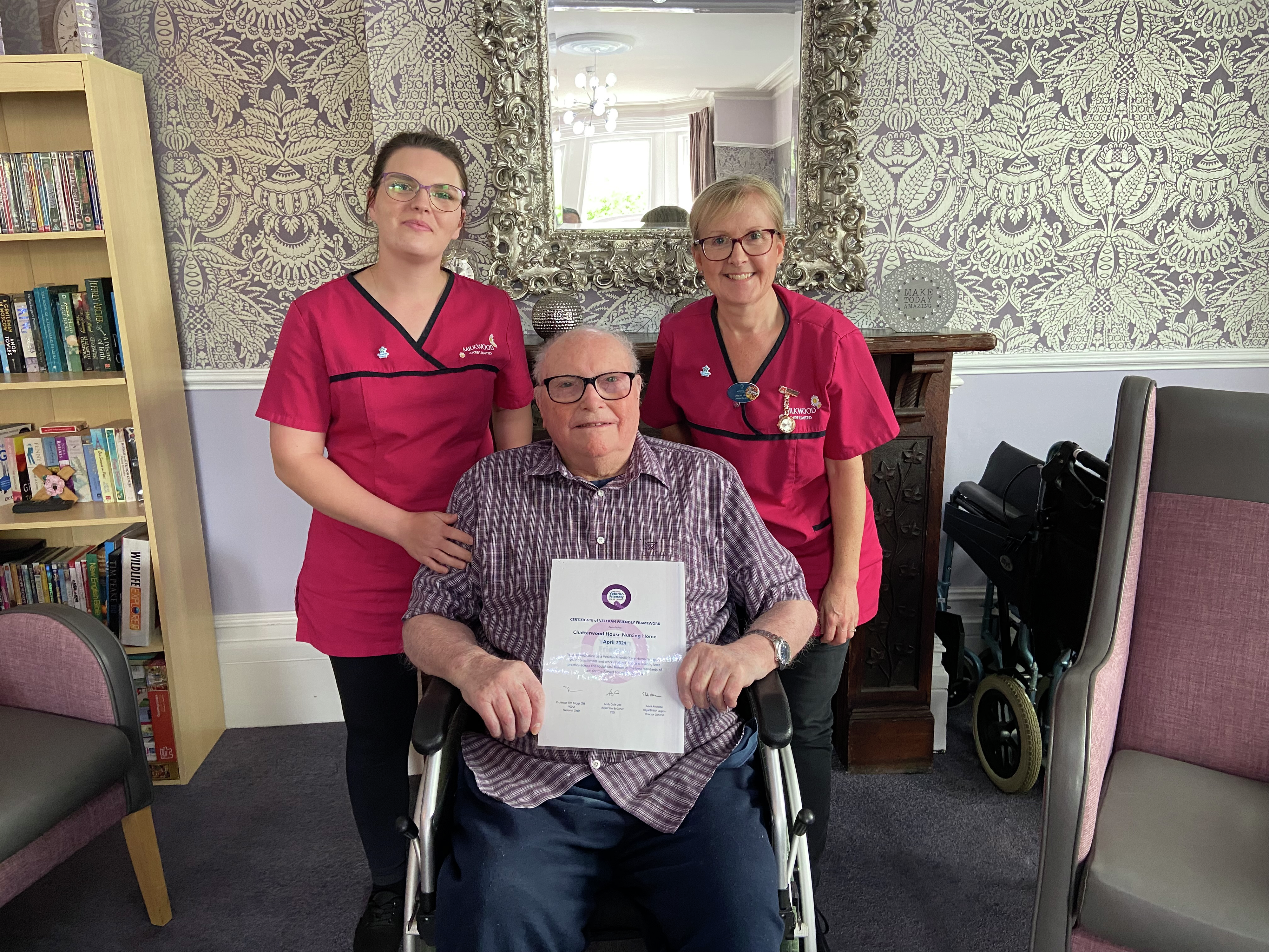 Local care home has received their certification of accreditation as a Veteran friendly care home