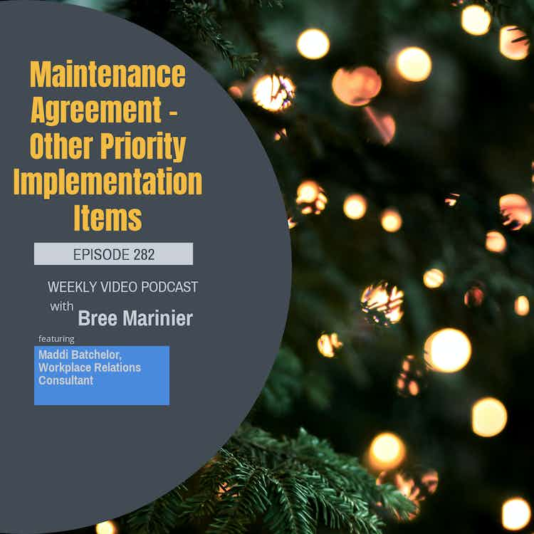 Episode 282 - Maintenance Agreement - Other Priority Implementation Items