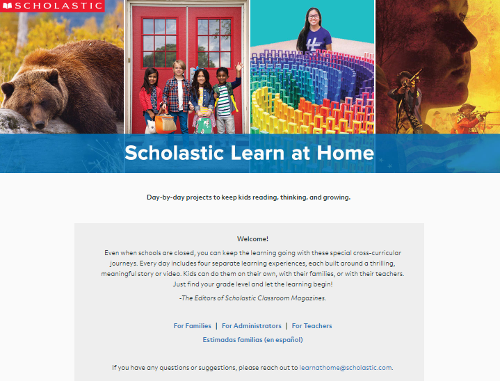 Scholastic's "Learn at Home" Fills Gap While School is Out