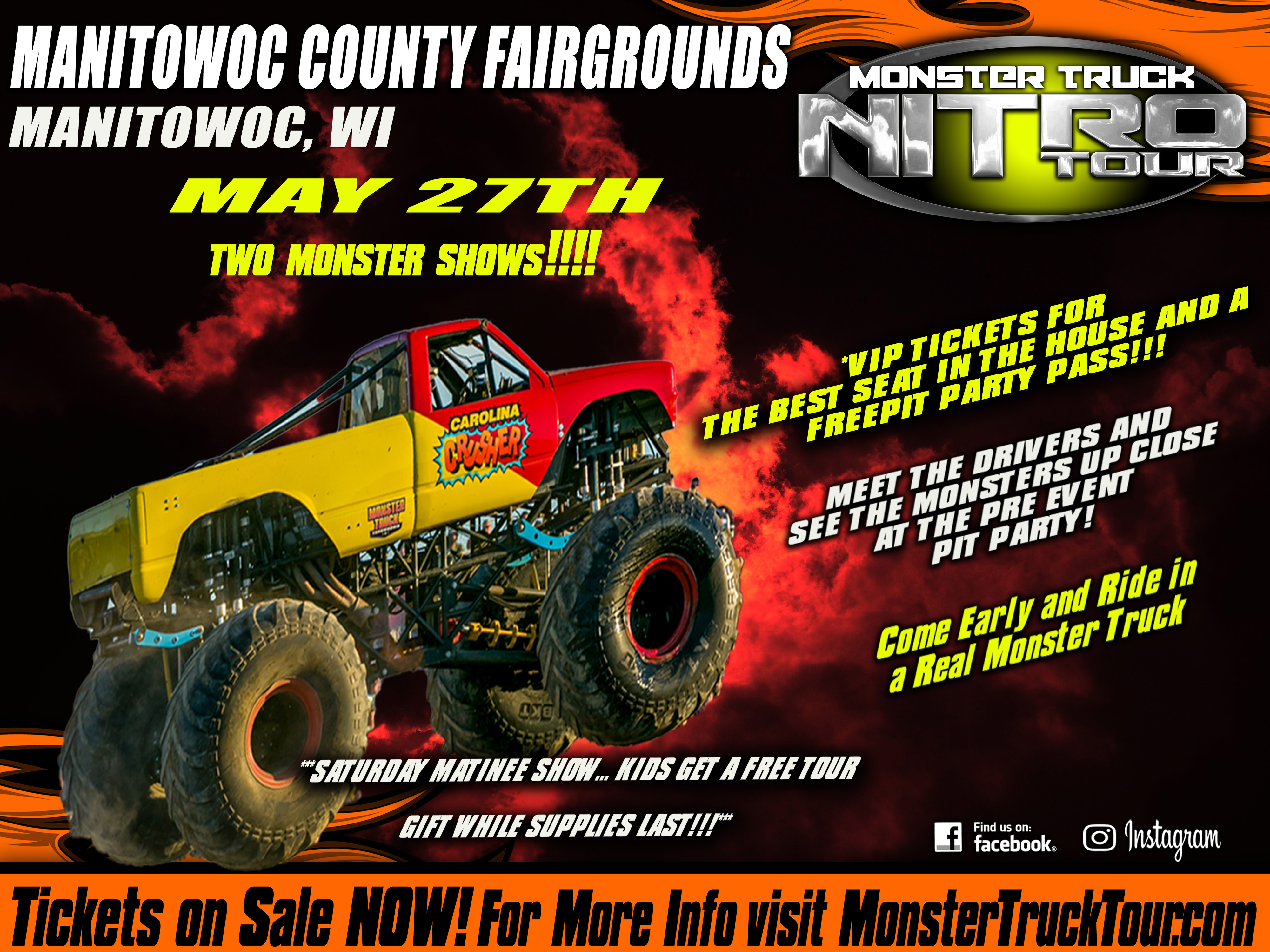 Otto talks with Mike from the Monster Truck Nitro Tour