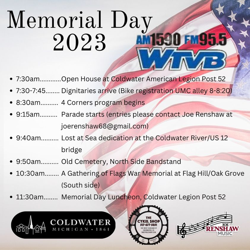 Joe Renshaw-Coldwater Memorial Day Ceremonies  5-24-23