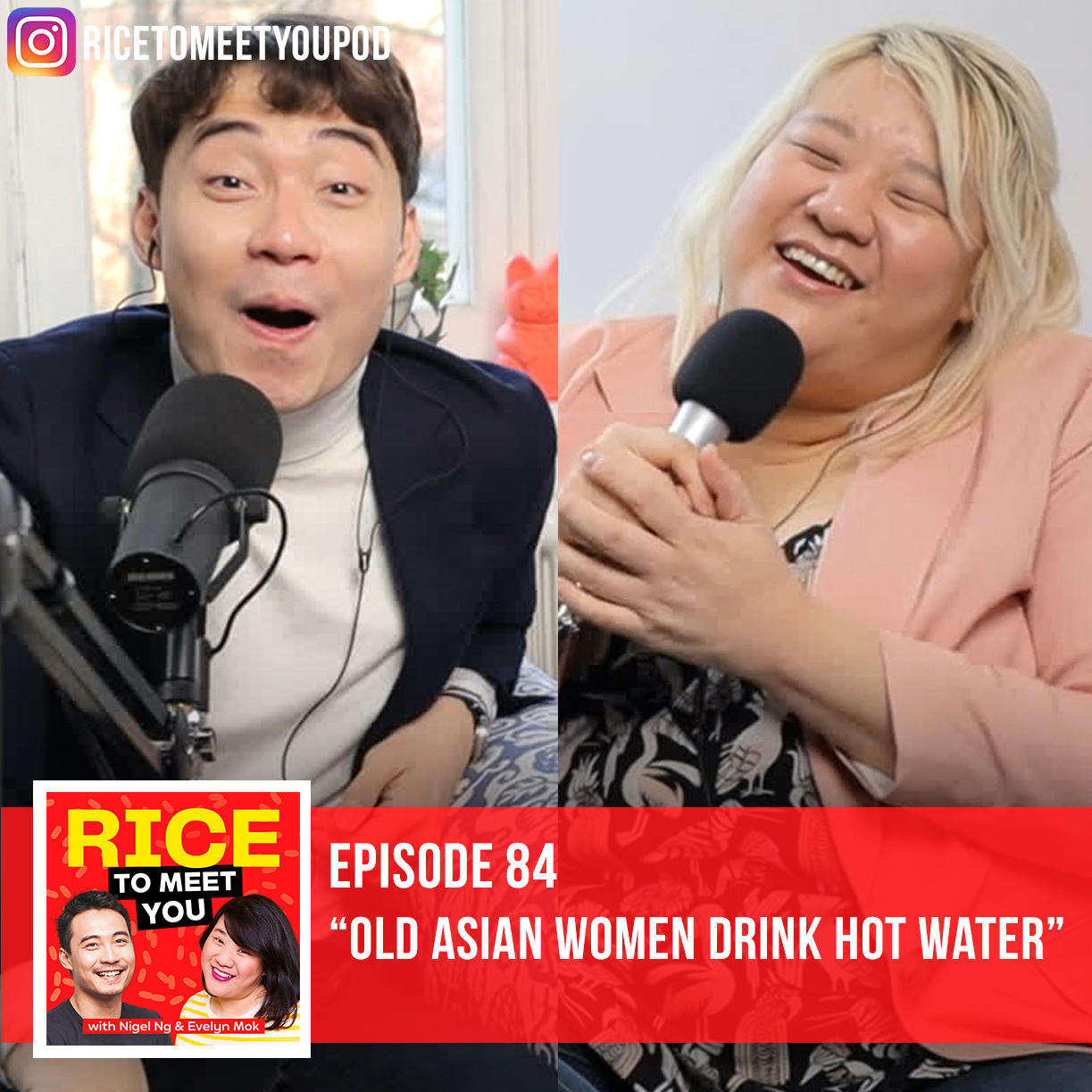 Old Asian Women Drink Hot Water