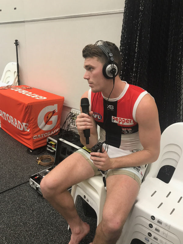 RD8 Fremantle v St Kilda Postmatch - Blake Arces (st kilda)