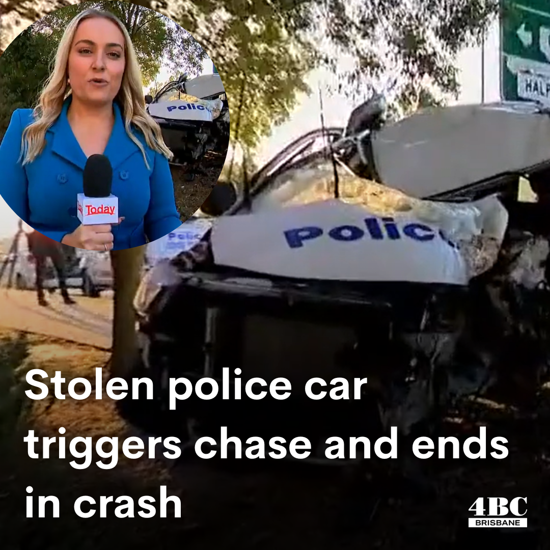 Stolen police car triggers chase and ends in crash