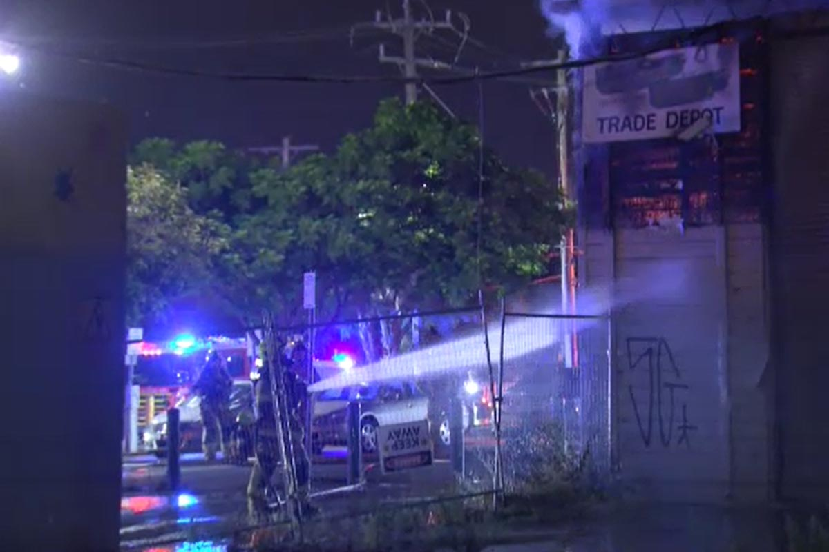 Suspicious blaze breaks out in a Footscray factory