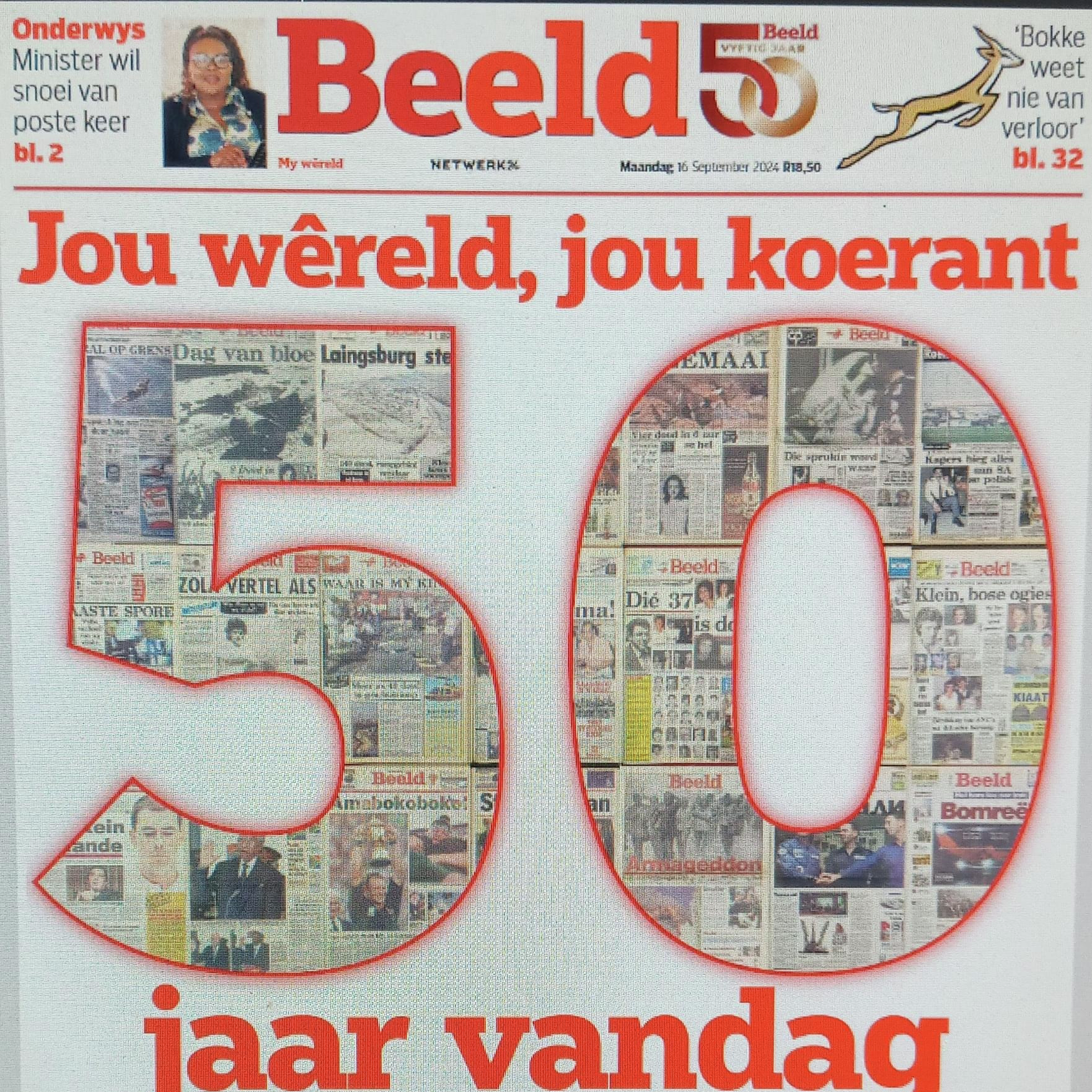 Beeld vier 50 jaar, toekoms lyk egter donker