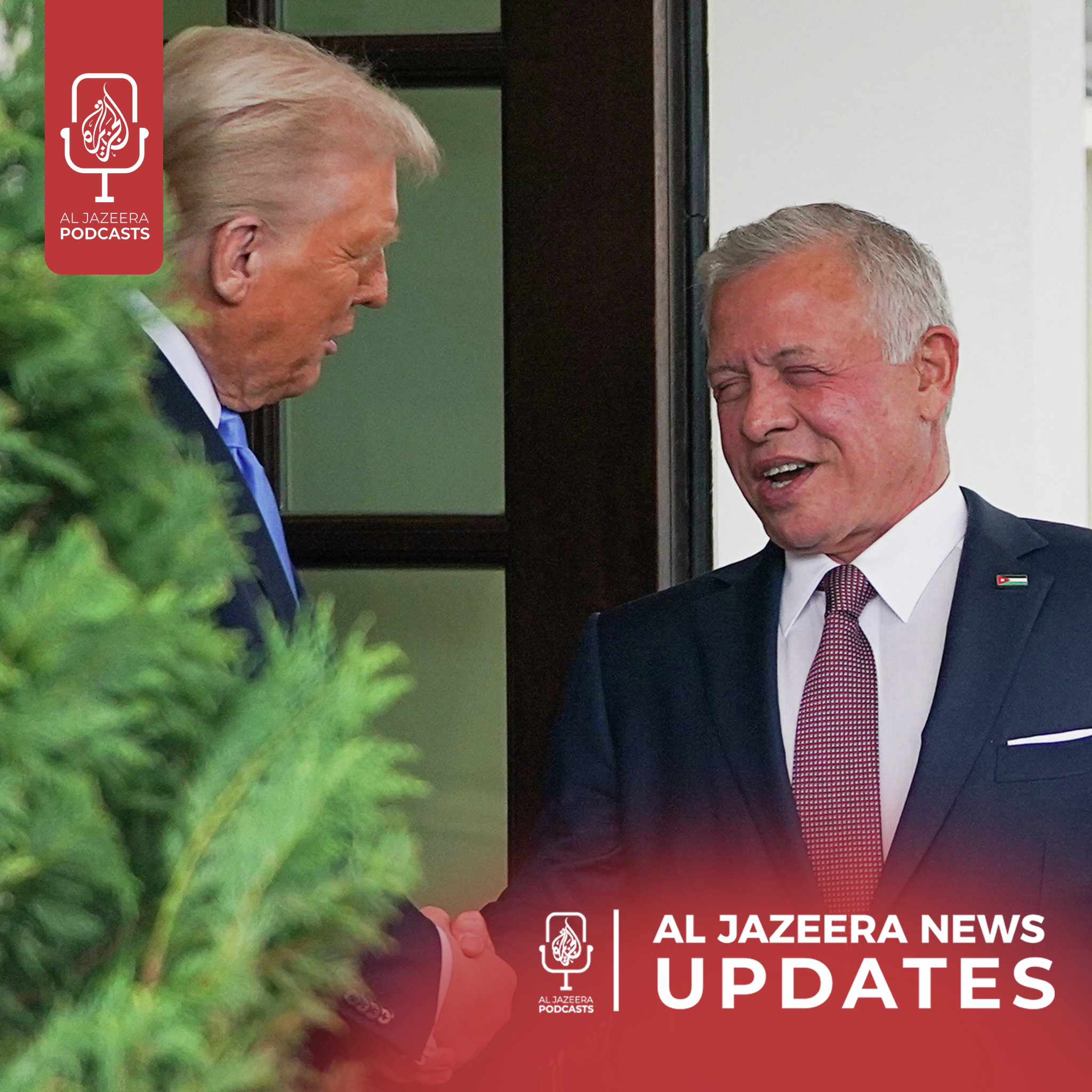 US president hosts Jordan's king, Fighting resumes in DRC - podcast episode cover