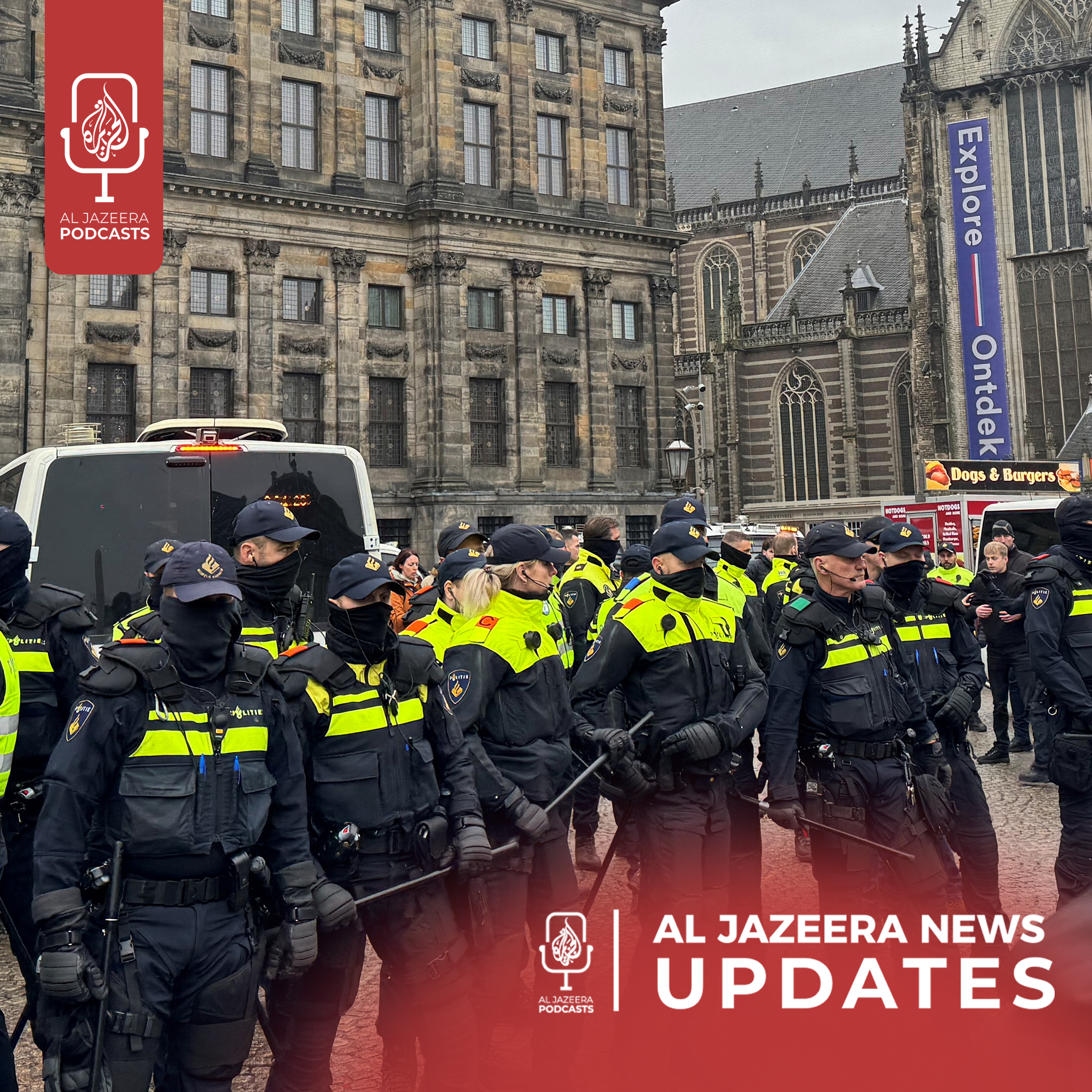 Police arrest dozens in Amsterdam, Israeli attack on Syria