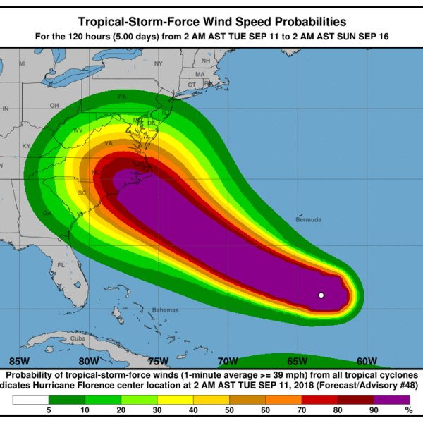 HURRICANE FLORENCE UPDATE - ( Wednesday Sept. 12 - NOON UPDATE)