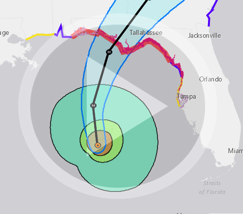 HURRICANE MICHAEL ( 4 p.m Update):  CAT 3 storm barrels toward Northwest Florida