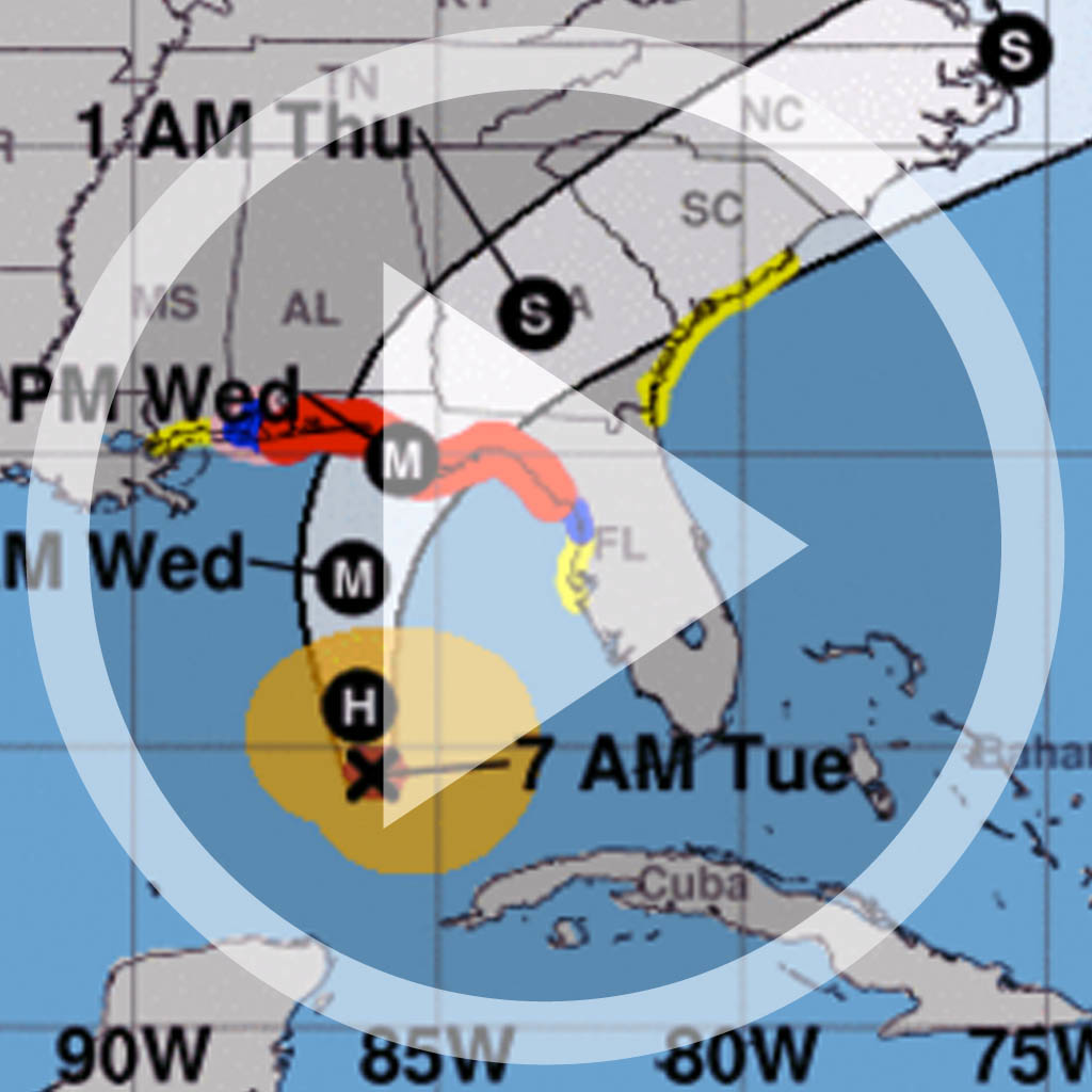 HURRICANE MICHAEL (8:30 a.m. update, Oct. 9): Landfall still expected for mid-day Wednesday