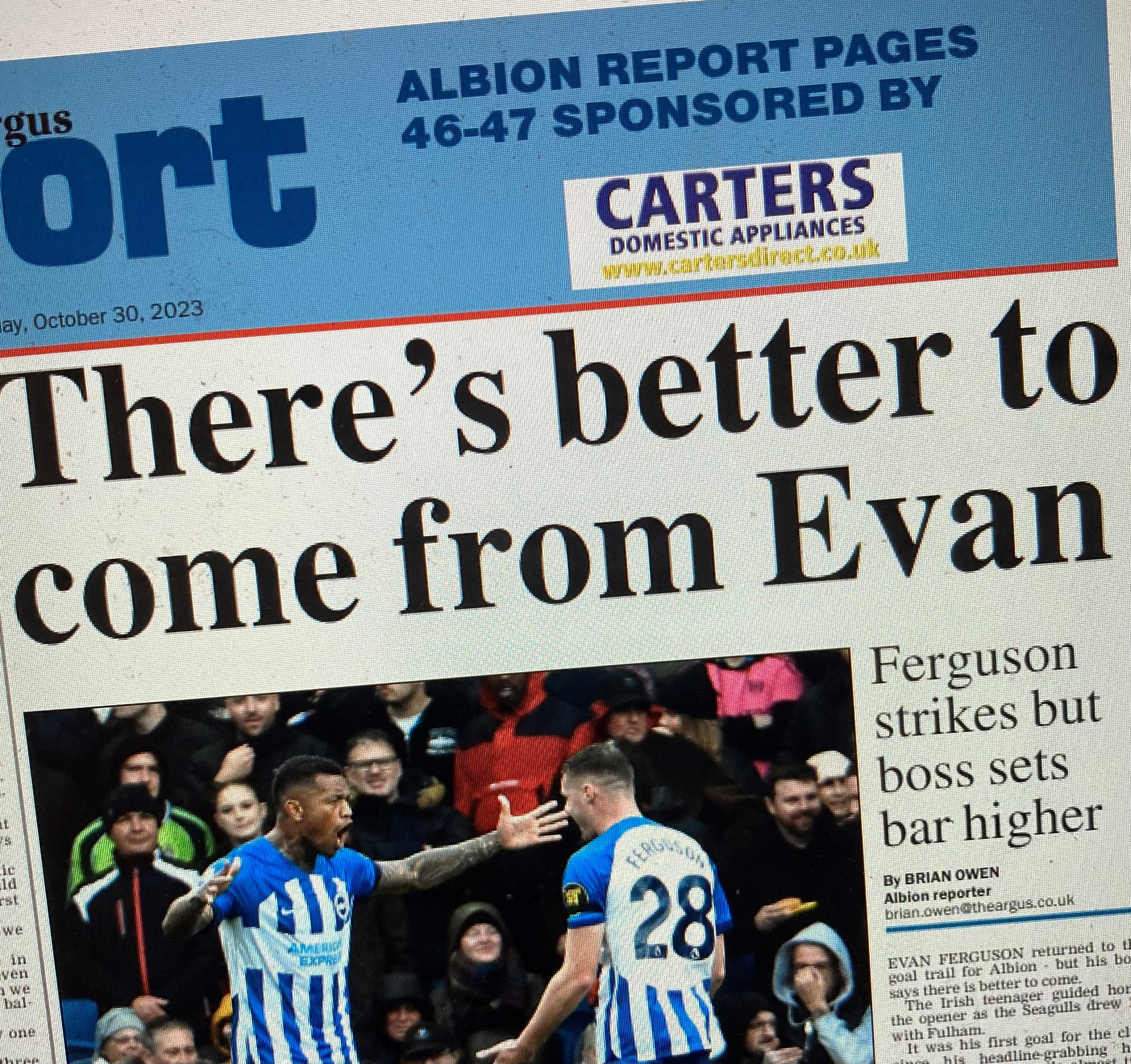Win that got away - and red card chat. Brian Owen reviews Brighton v Fulham