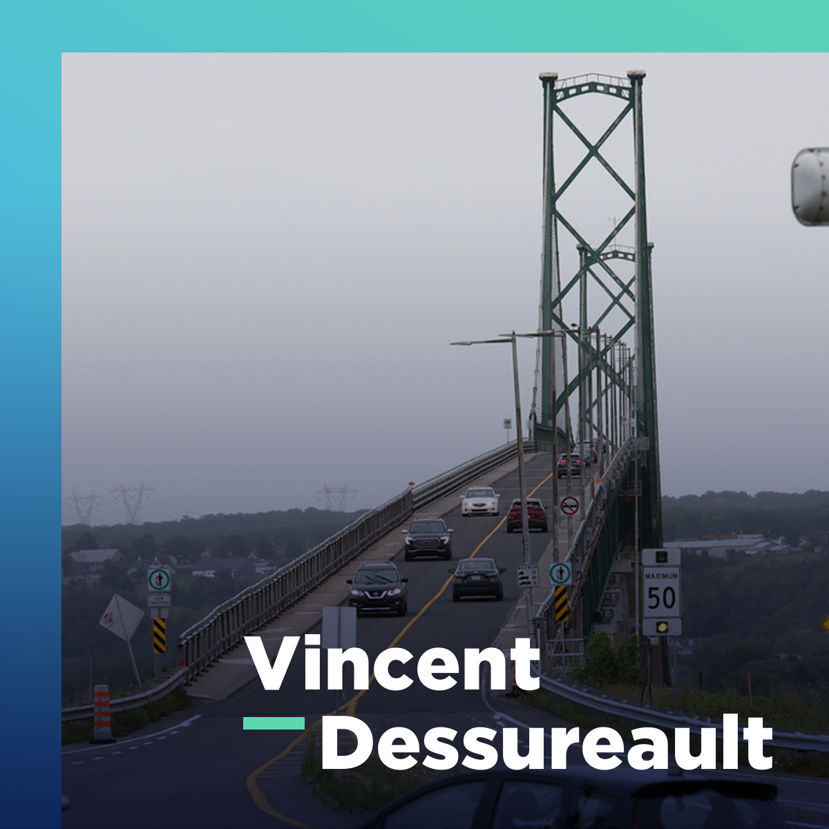 «C’est un peu triste de voir l’état du pont de Québec», se désole Vincent Dessureault