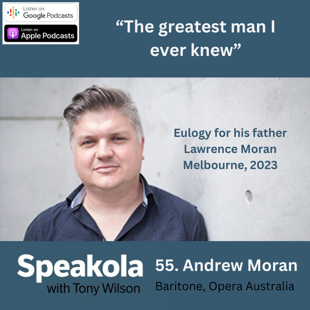'The greatest man I ever knew'  — Andrew Moran's eulogy for father Lawrence Moran, Melbourne 2023