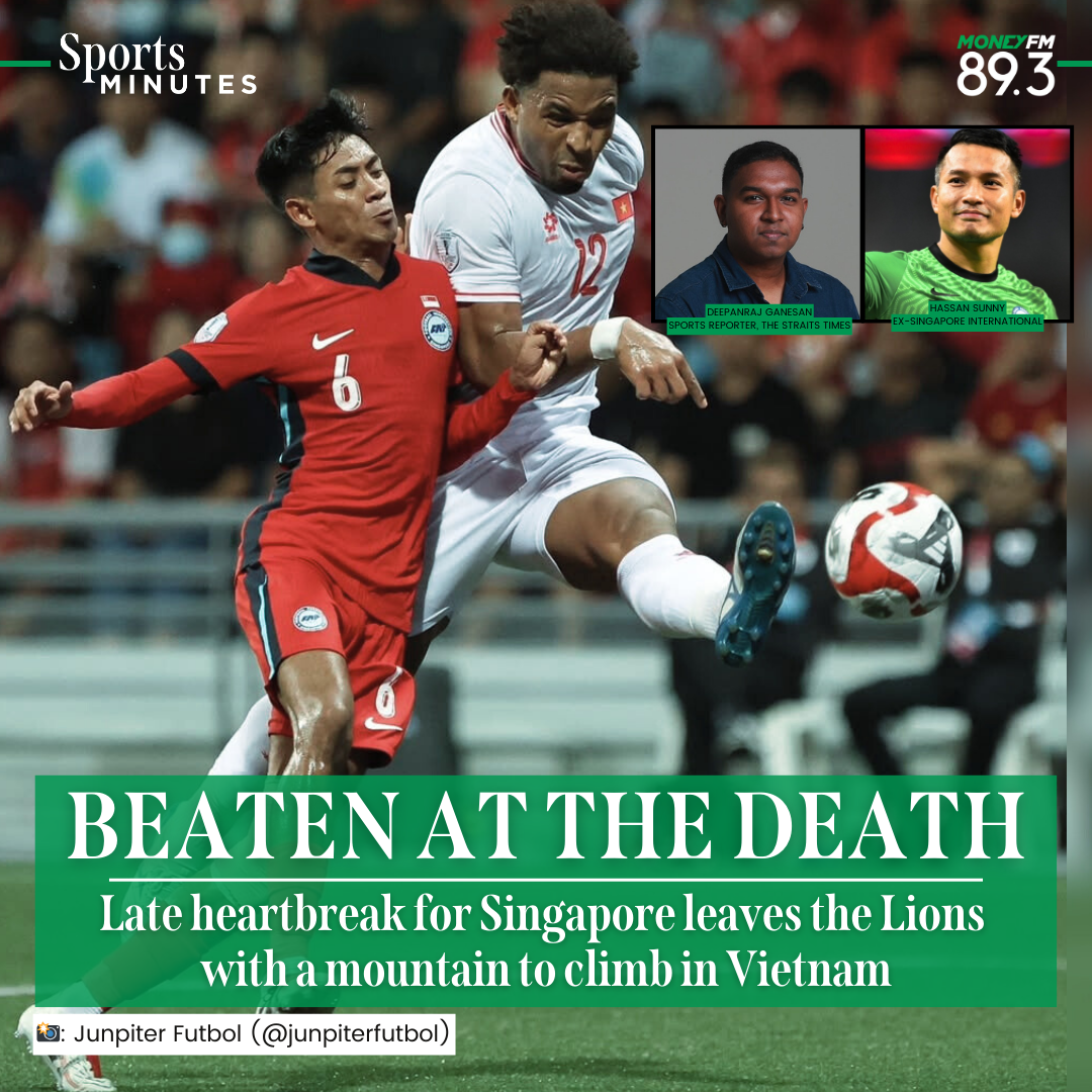 cover of episode Sports Minutes: Late heartbreak for Singapore leaves the Lions with a mountain to climb in Vietnam